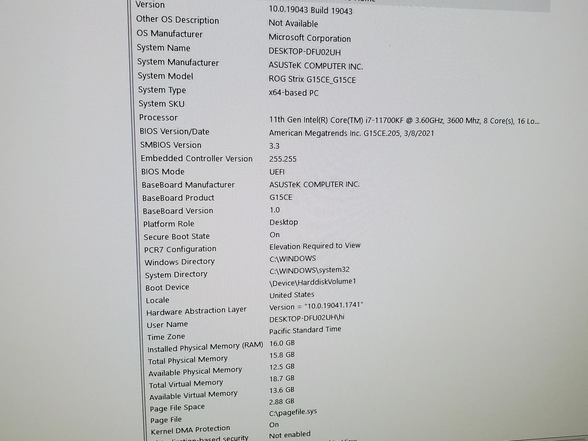 Asus ROG G15CE Gaming Computer 3080 GPU