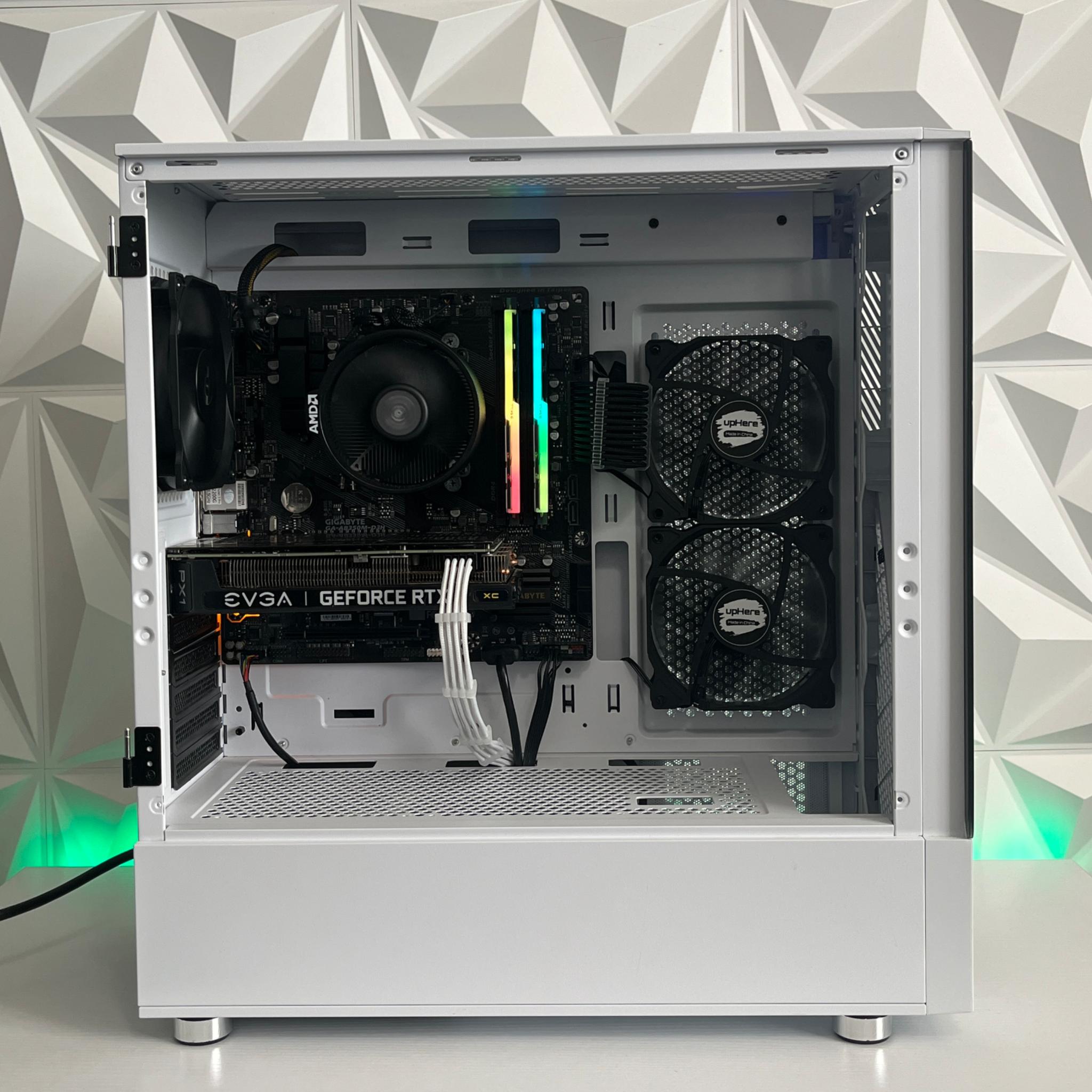 RTX 3060 12GB, Ryzen 5 2600X, 16GB RAM | White RGB Gaming Computer/PC