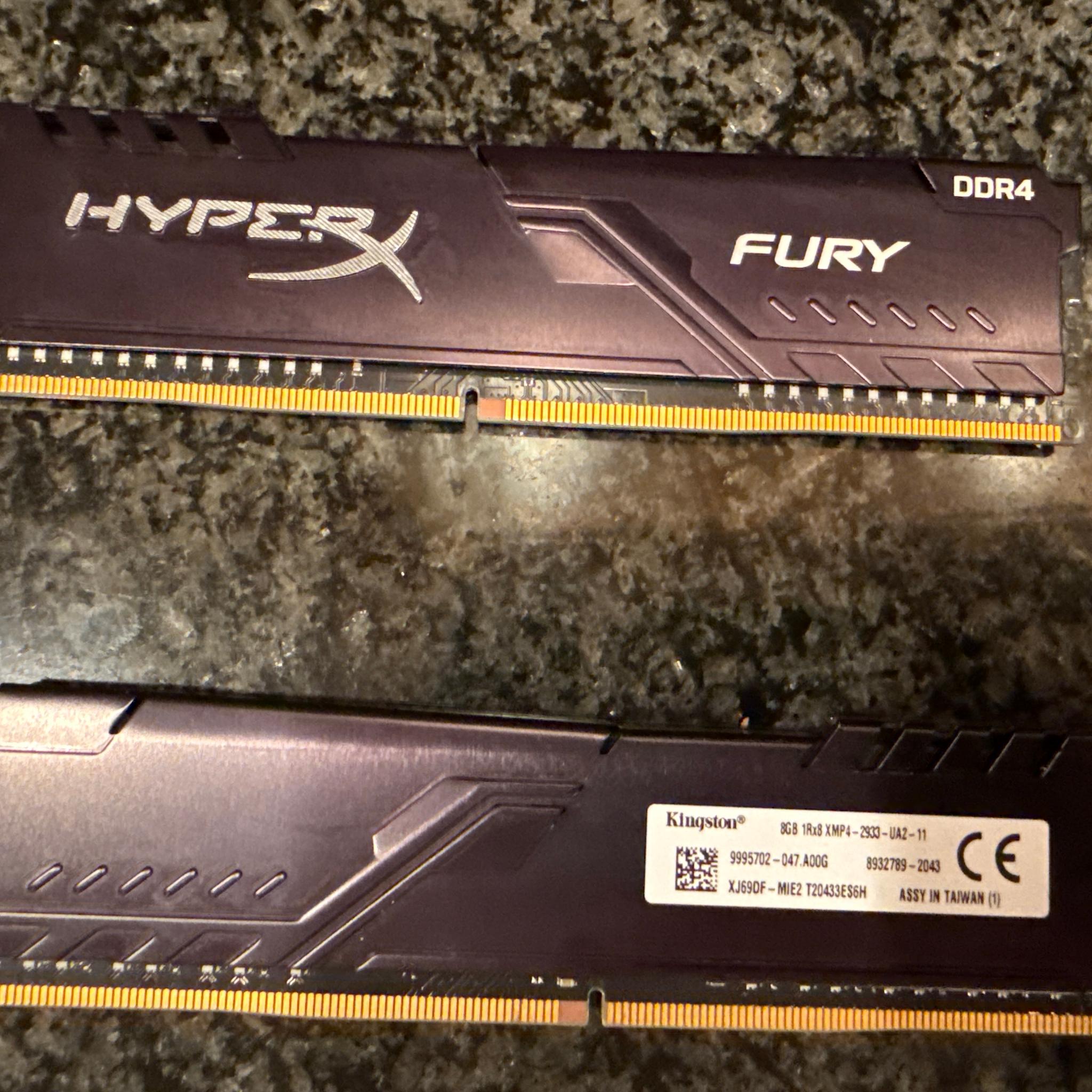 HyperX Fury 16gb kit DDR4 2933MHz