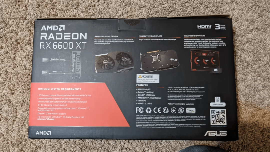 ASUS Dual Radeon RX 6600 XT 8GB