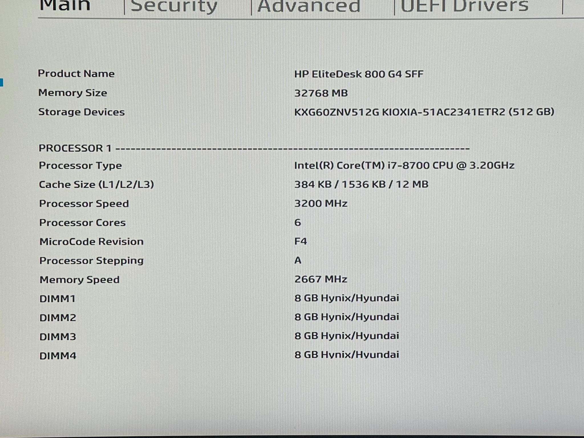 HP EliteDesk 800 G4 | i7-8700, 32GB, 1TB