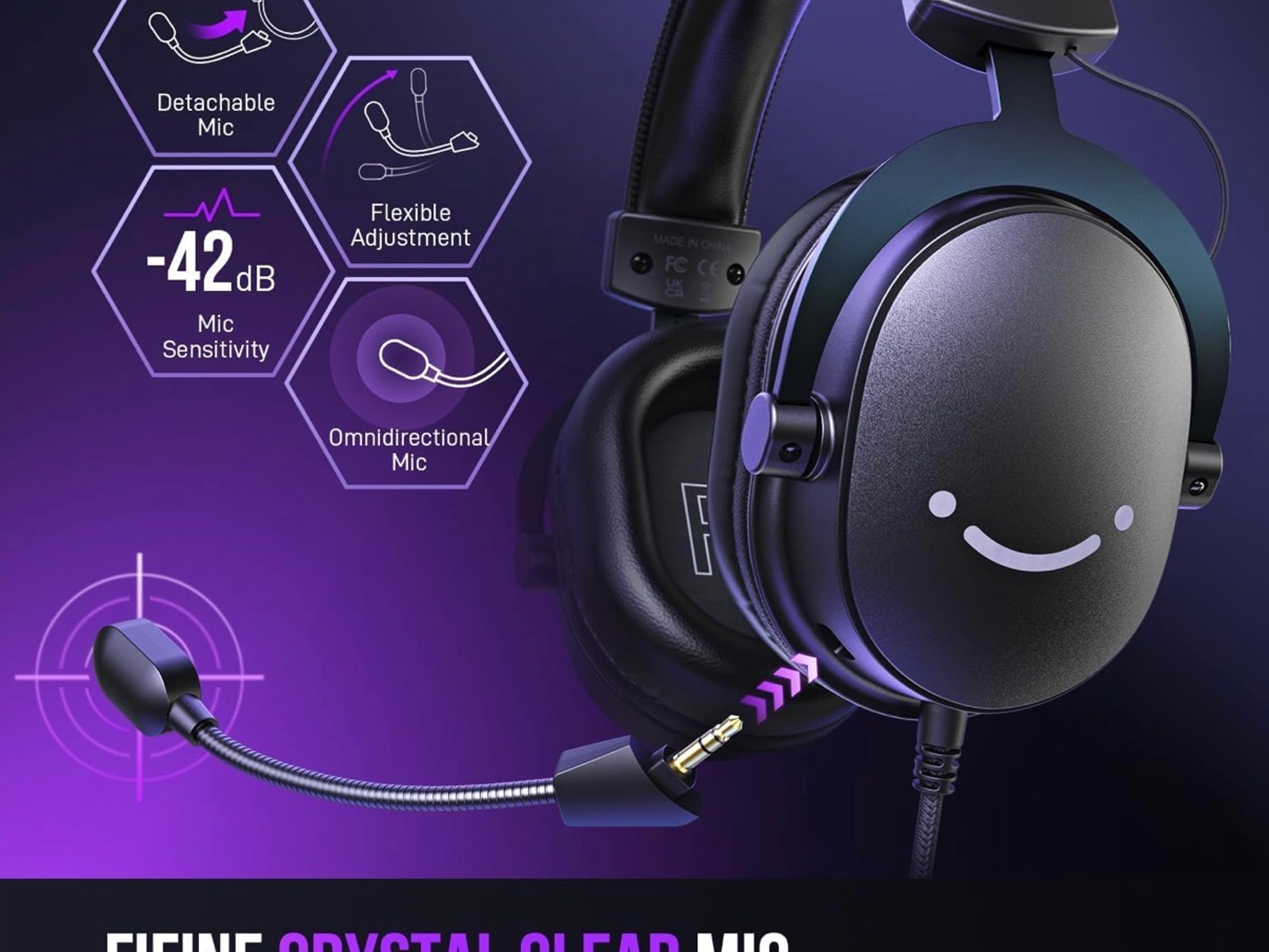 Wired Gaming Headset, USB Headphone with 7.1 Surround Sound, Detachable Microphone