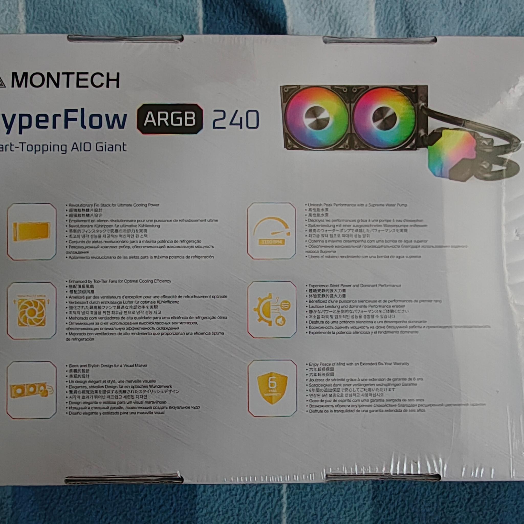 Montech HyperFlow ARGB 240 AIO CPU Cooler - Brand New