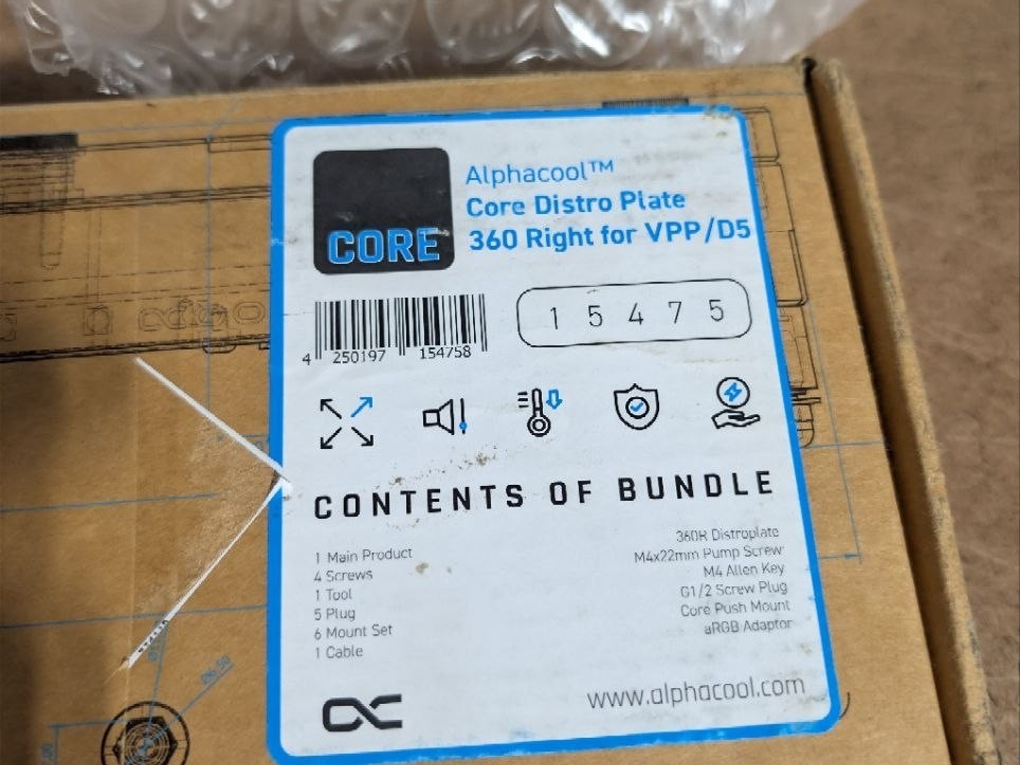 Alphacool Core Distro Plate 360 Right VPP/D5 (15475)
