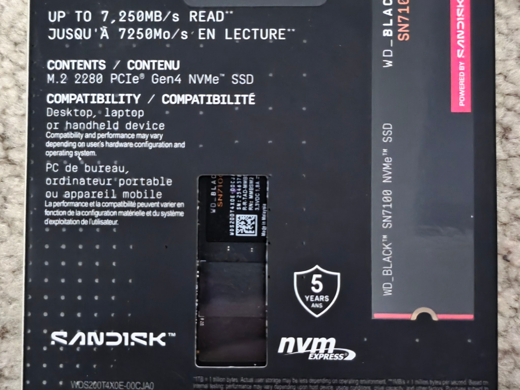 Western Digital WD_BLACK 2TB SN7100 NVME M.2 2280 SSD Brand New Sealed