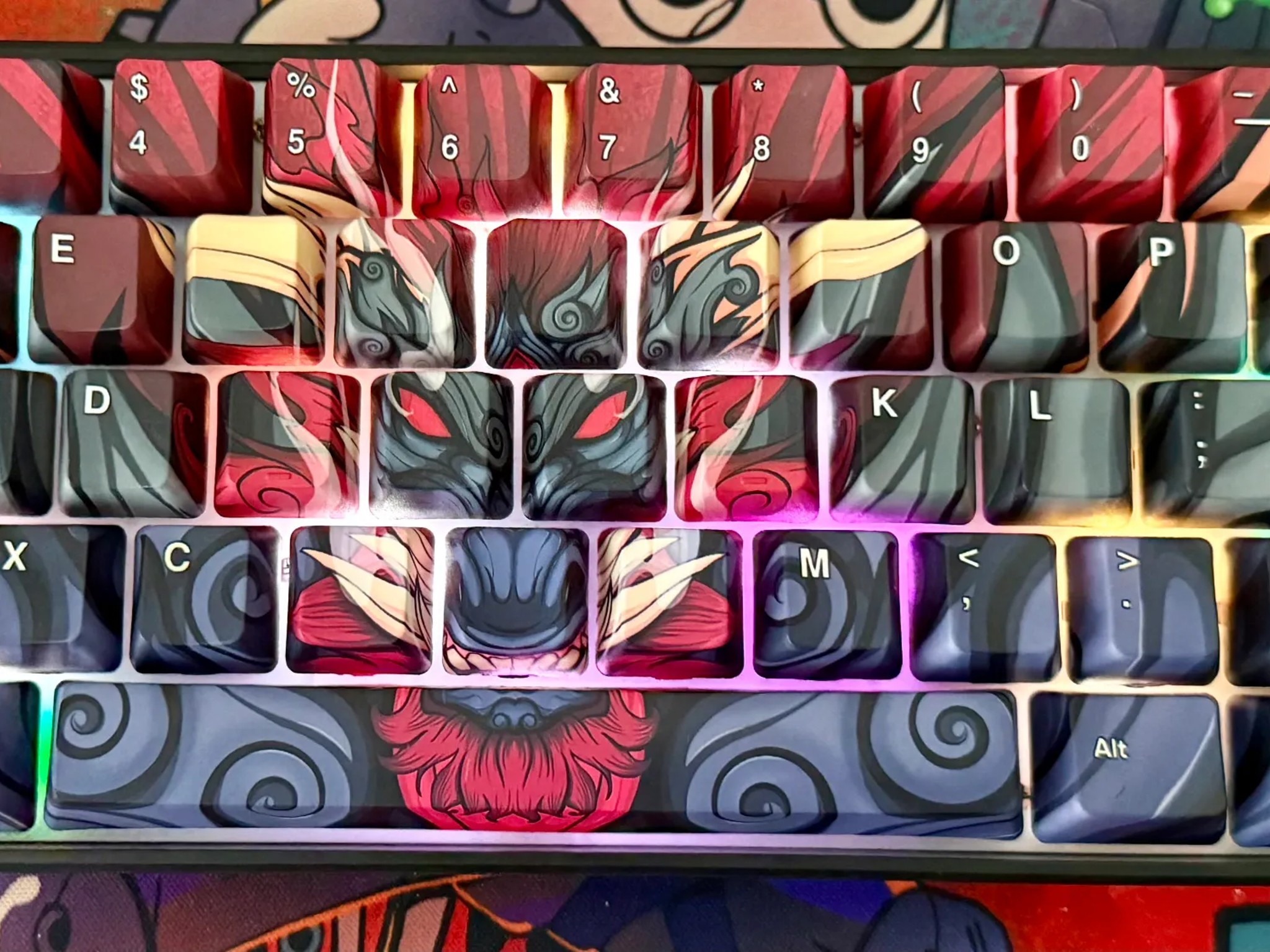 AlpheriorKeys Hayabusa 60% Mechanical RGB Keyboard (Red Oni Dragon)