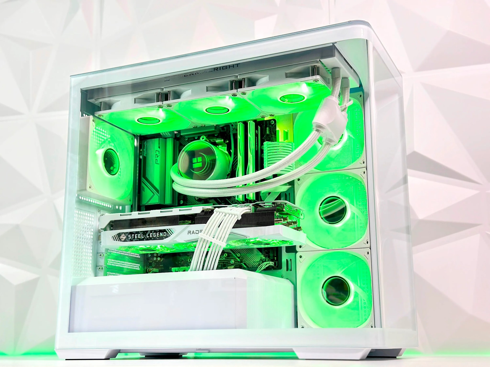 🤍👁️‍🗨️Liquid Cooled Gaming PC◊AMD RX 7800 XT 16GB◊AMD Ryzen 5 7500F◊32GB DDR5◊1TB SSD