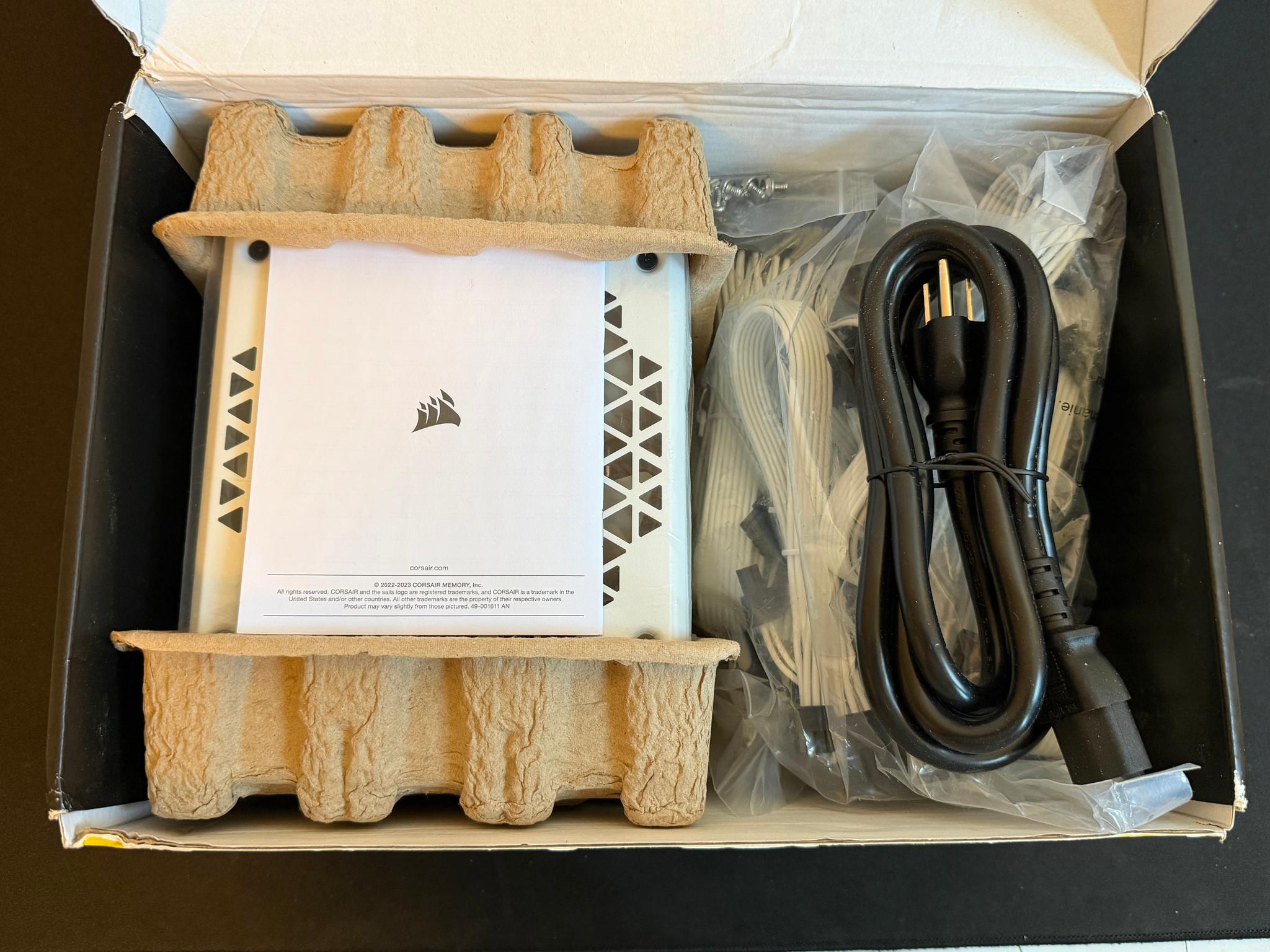Open Box Corsair RM1000x Shift Series 1000W 80+ Gold Fully Modular PSU (White)