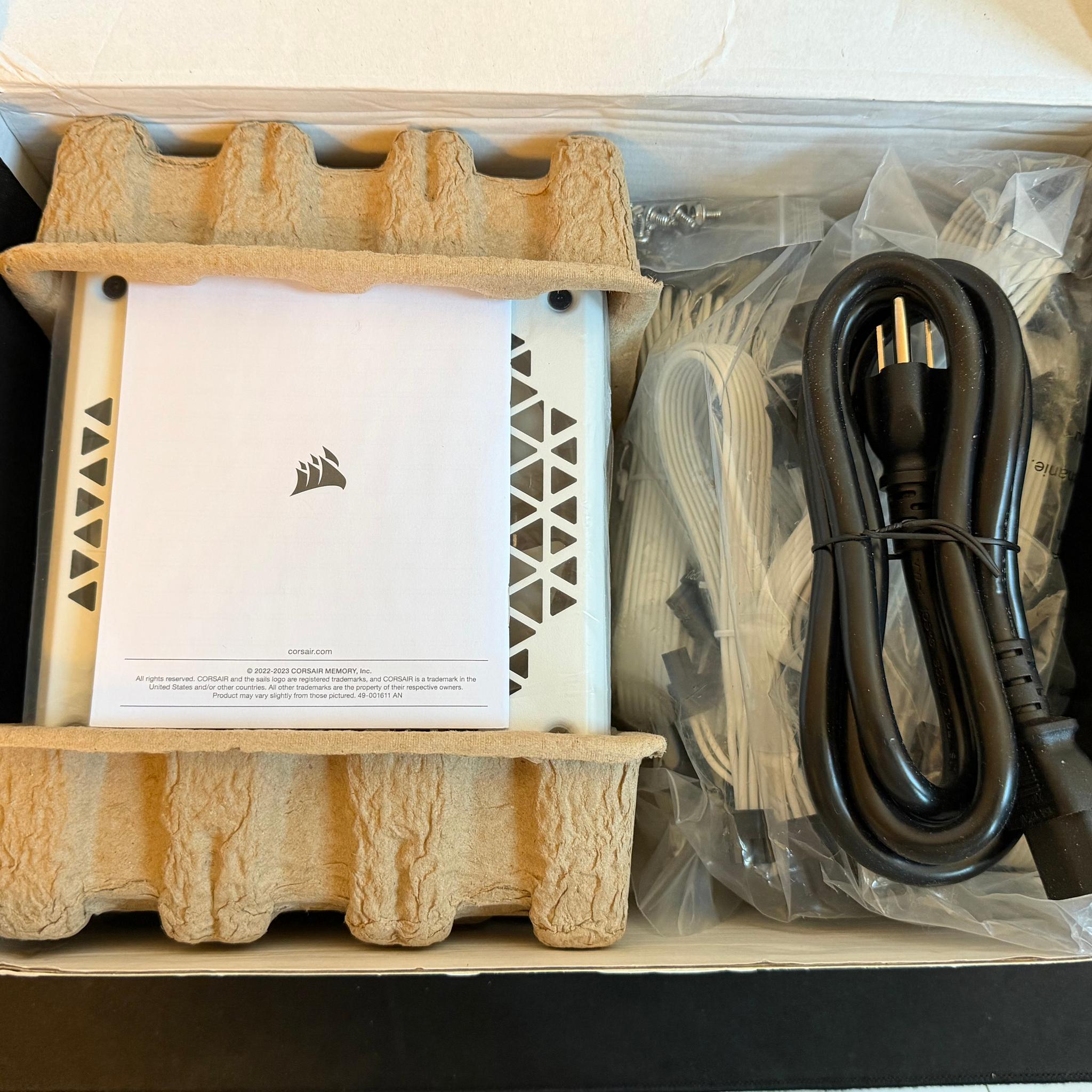 Open Box Corsair RM1000x Shift Series 1000W 80+ Gold Fully Modular PSU (White)