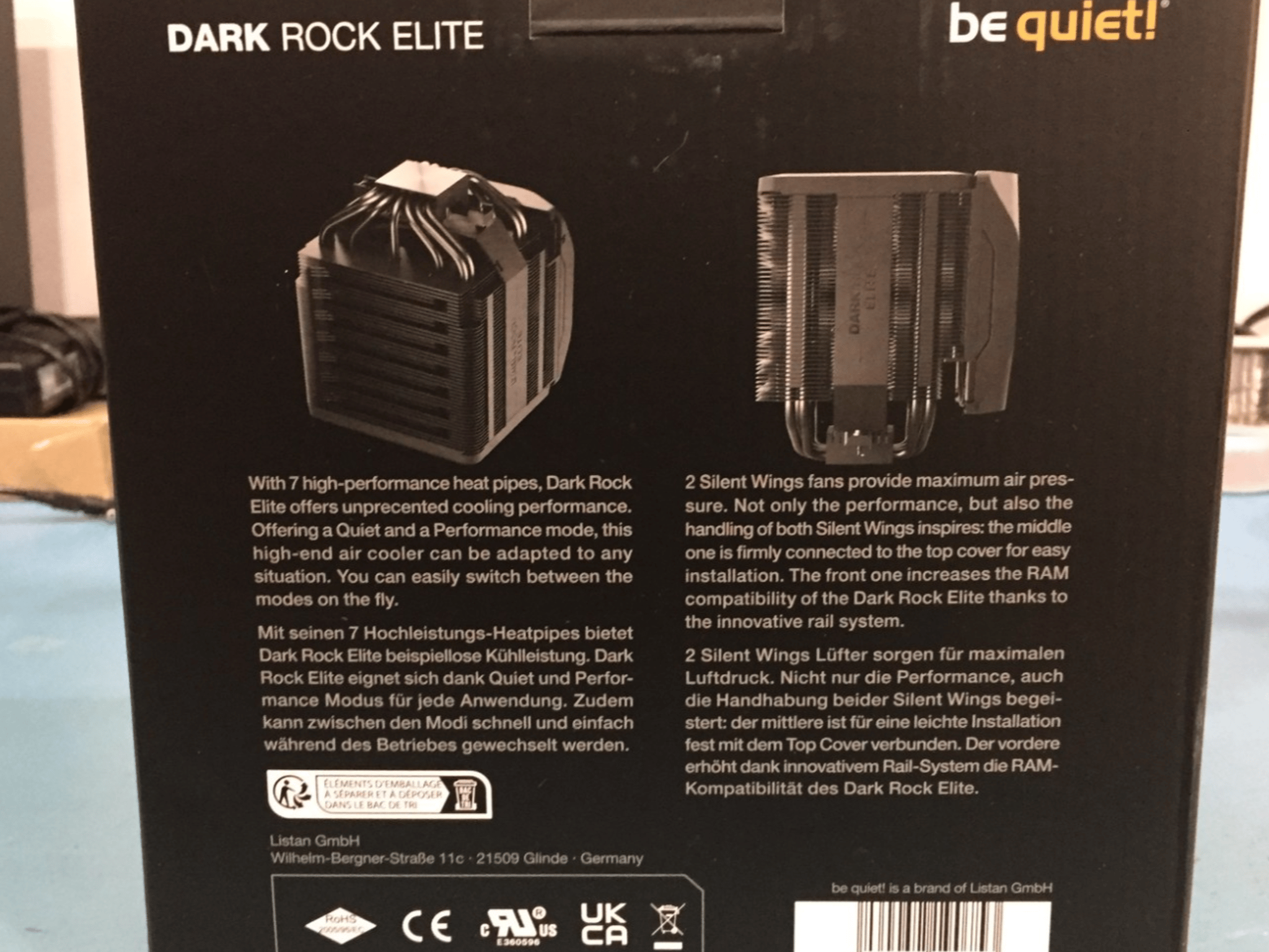 be quiet! Dark Rock Elite BK037 CPU Air Cooler 280W TDP Intel AMD