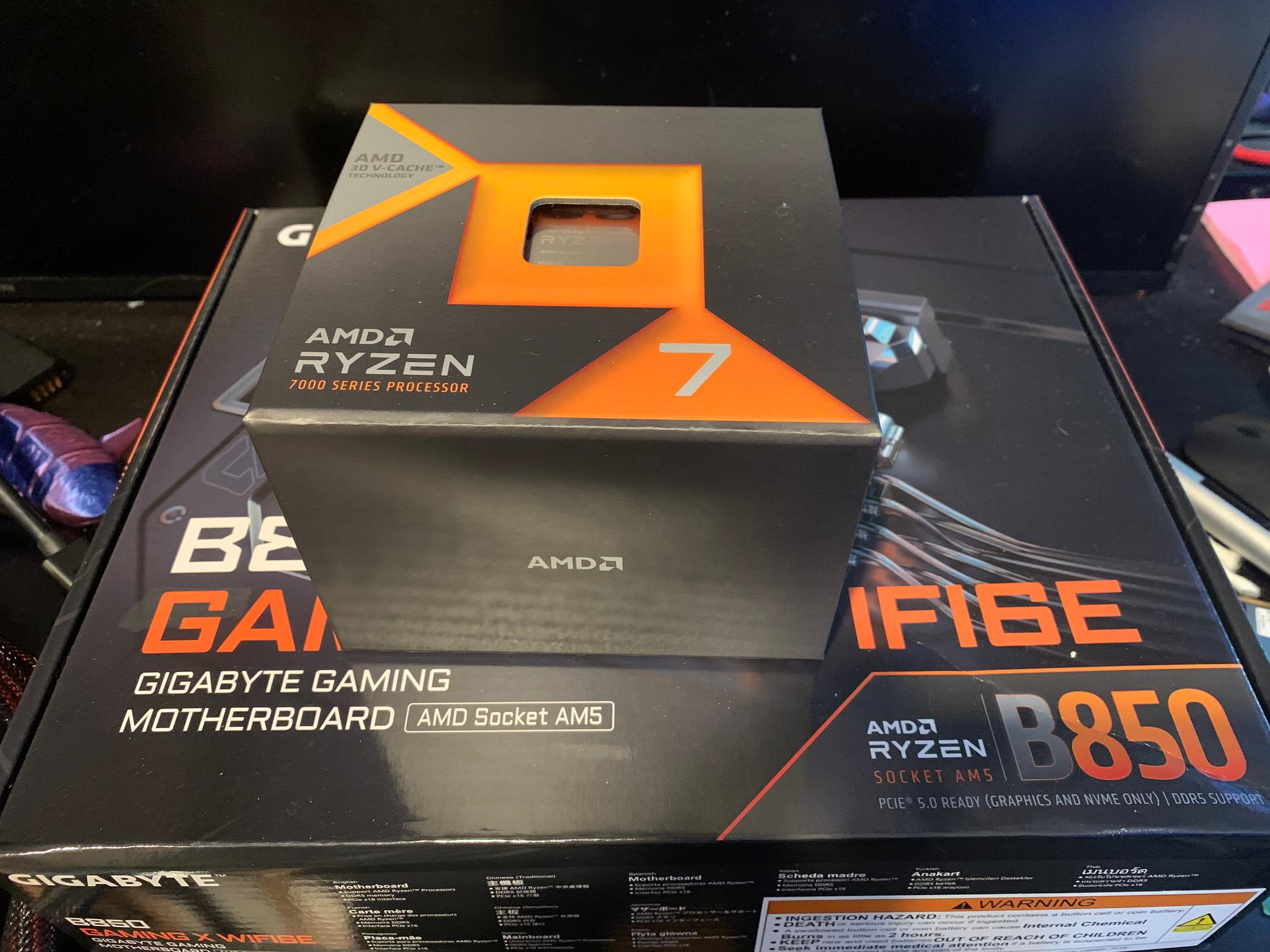 AMD Ryzen 7 7800X3D 8-Core 16-Thread CPU + Gigabyte B850-Gaming X WIFI6E Motherboard New!