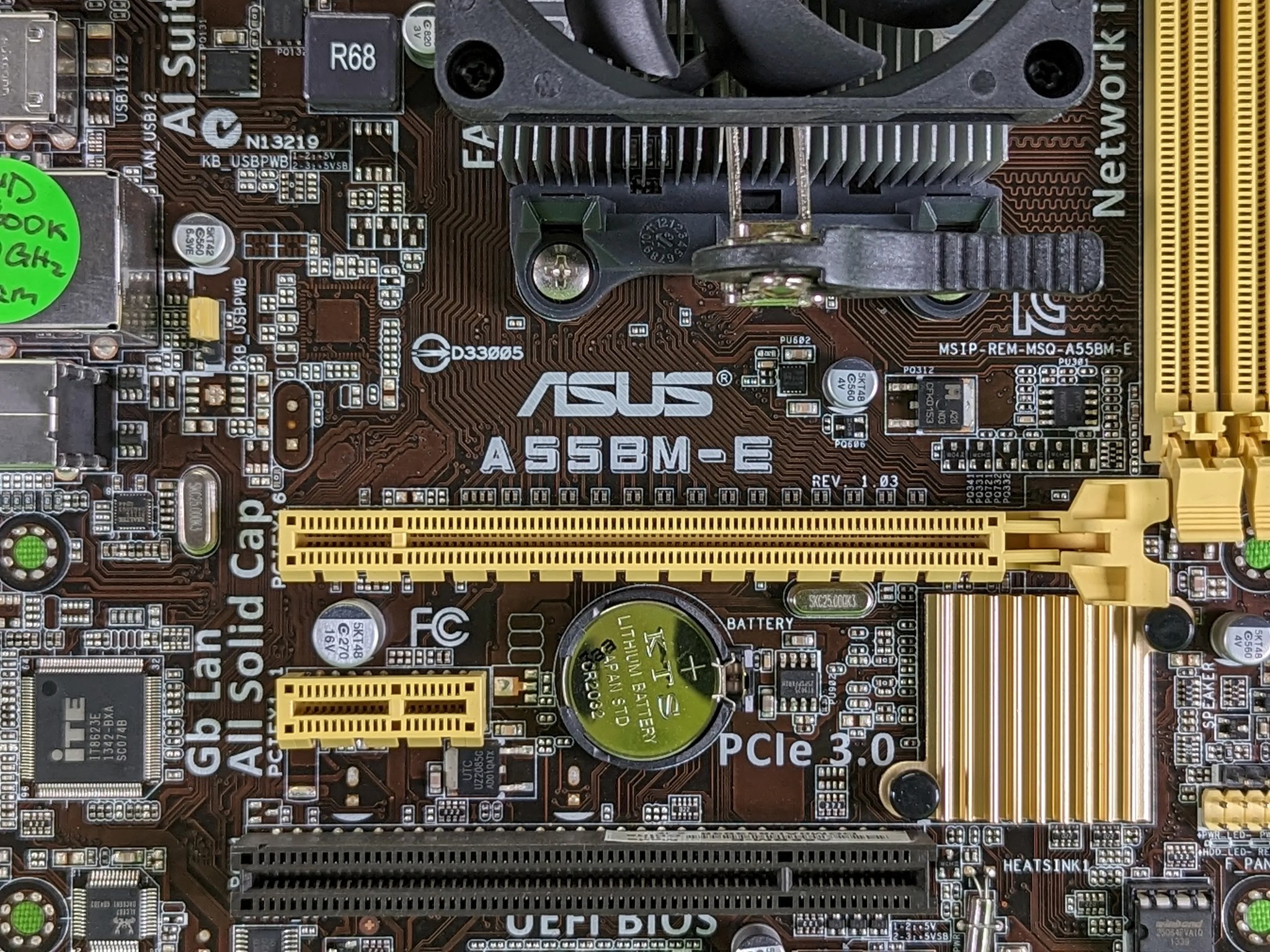 A8-5600K + Asus A55BM-E Motherboard + CPU Cooler + IO shield Combo