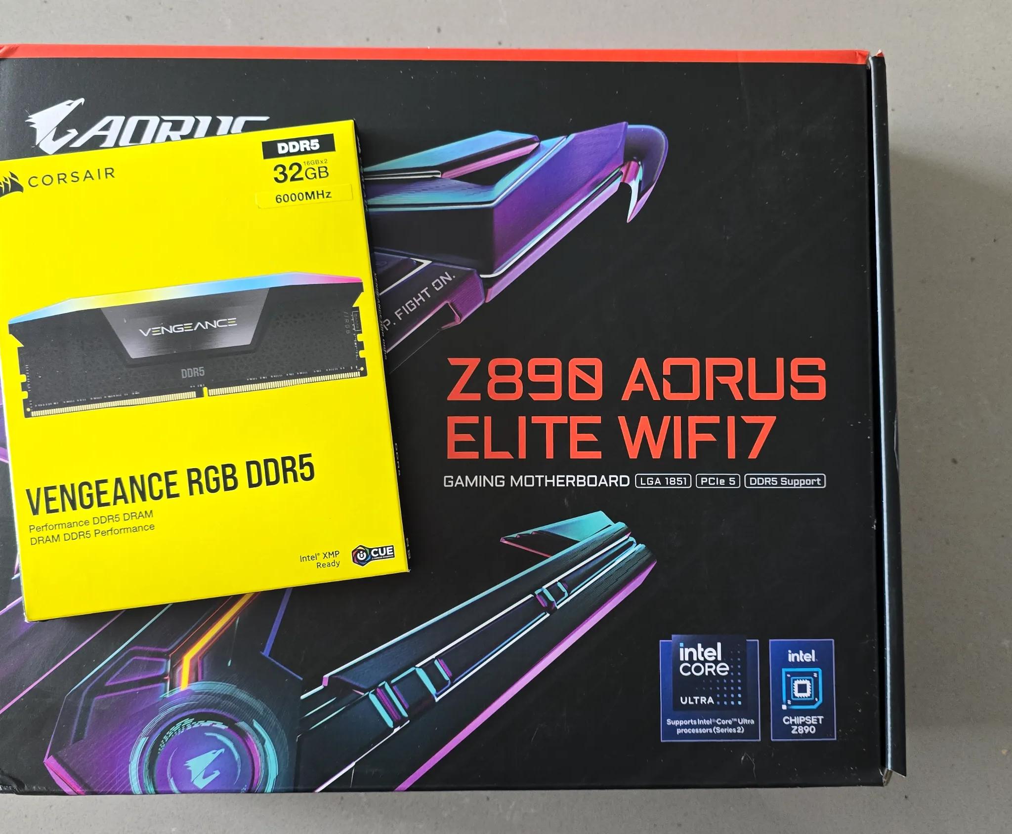 BNIB Gigabyte Z890 Aorus Elite Wifi7 Black + FREE Corsair Vengeance RGB 32GB DDR5-6000!