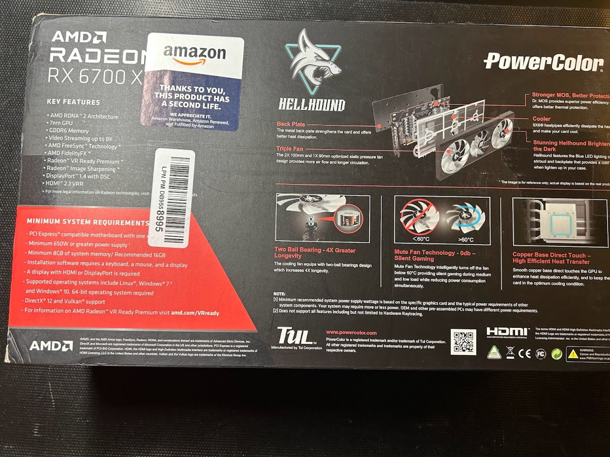 AMD Radeon RX 6700xt 12GB PowerColor Hellhound - Amazon Openbox