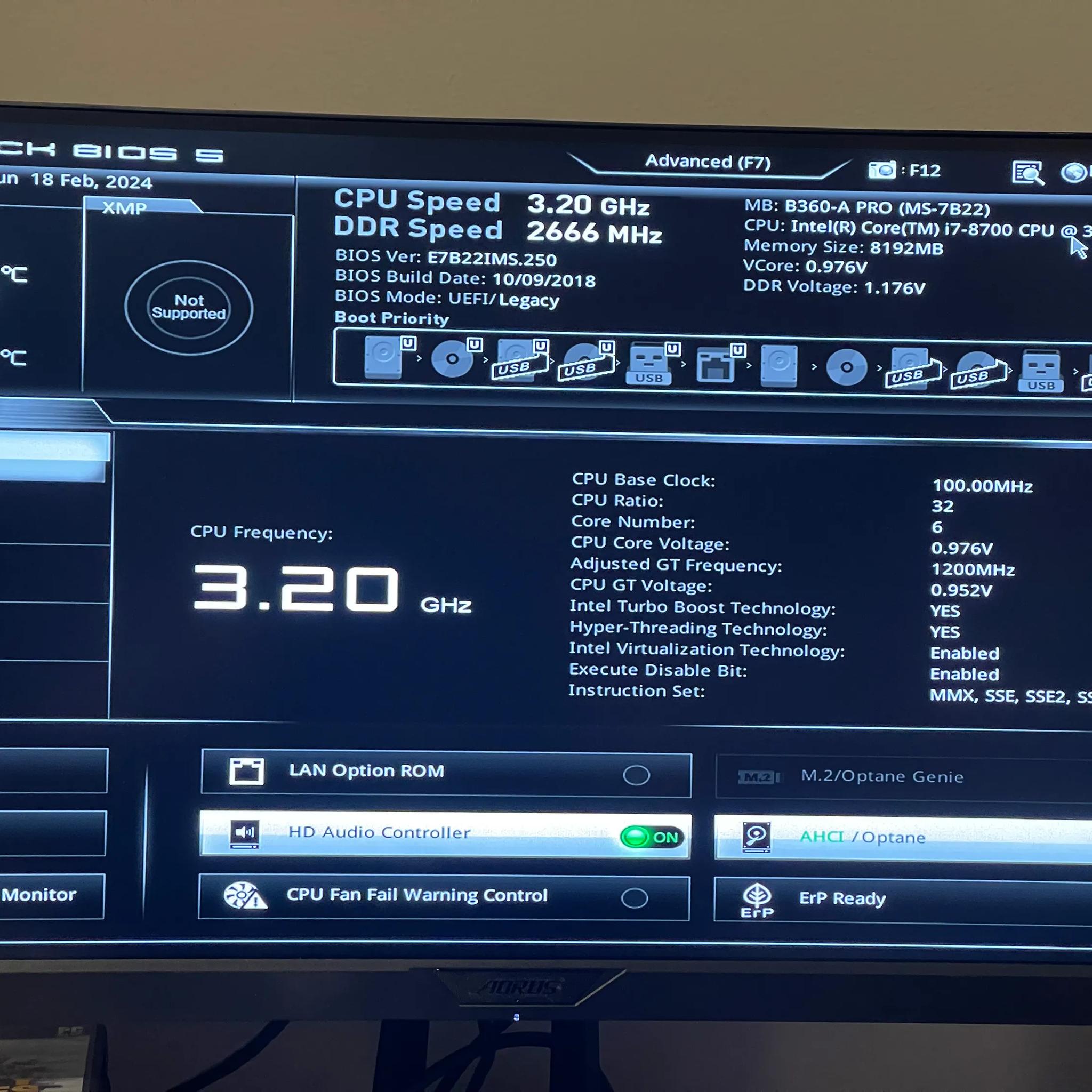 Used, MSI B360-A PRO & i7-8700 Bundle