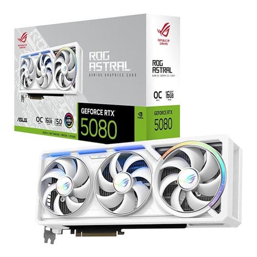 ASUS RTX 5080 ROG Astral White Overclocked Triple Fan 16GB