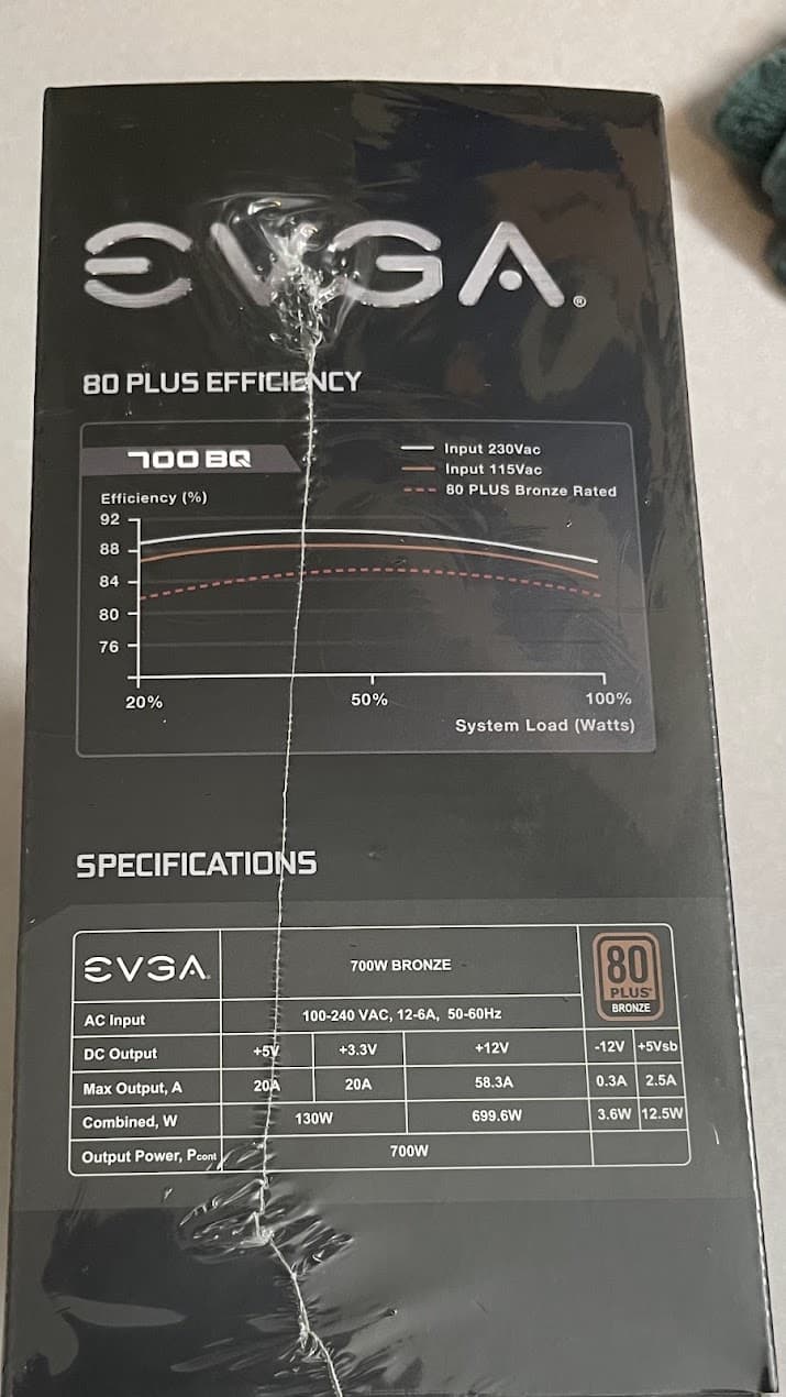 NEW - EVGA 700 BQ, 80+ BRONZE 700W, Semi Modular, 5 Year Warranty, Power Supply 110-BQ-0700-V1
