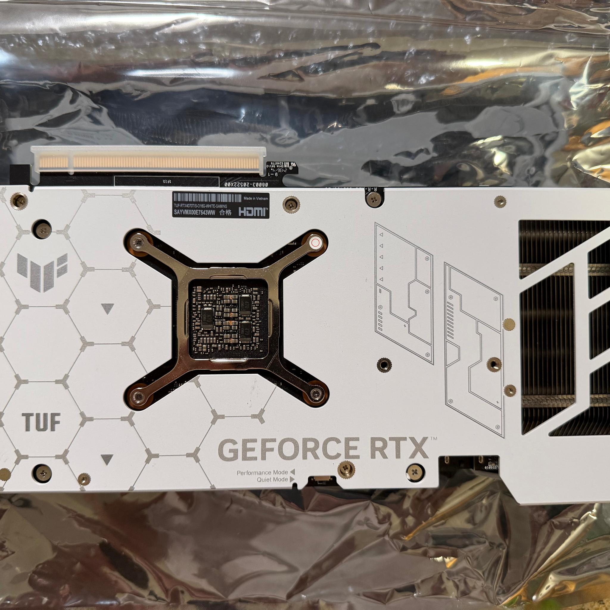 ASUS NVIDIA GeForce RTX 4070 Ti Super TUF Gaming White OC 3 Fan 16GB GDDR6X PCIe 4.0 Graphics Card