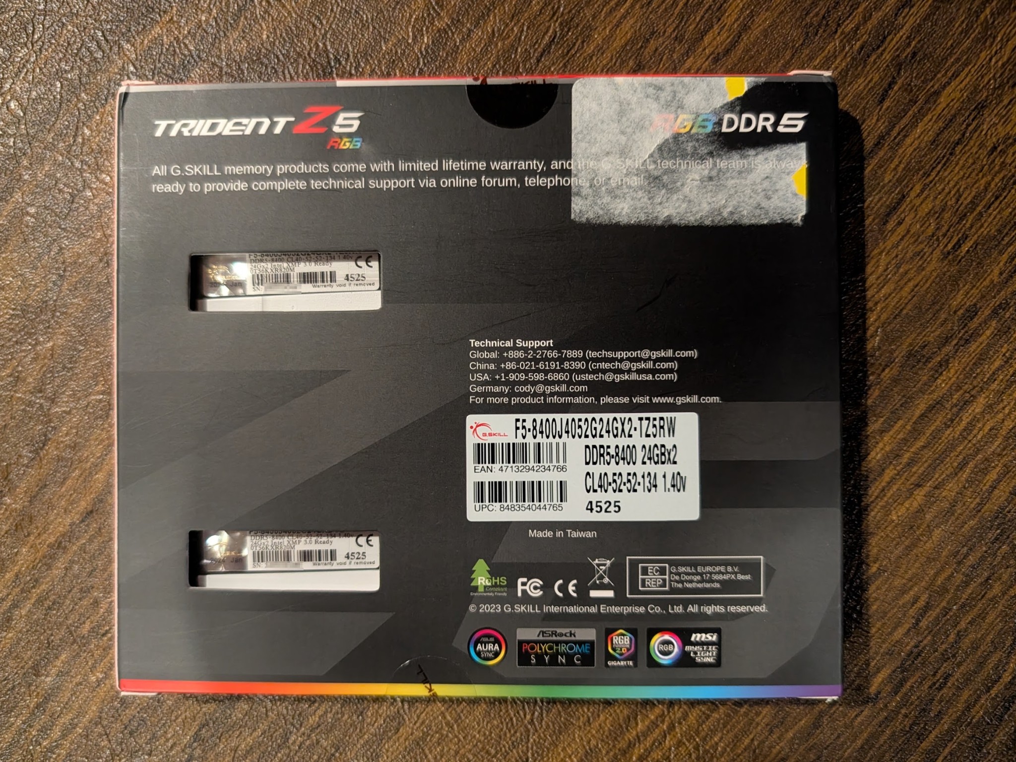 G.Skill Trident Z5 RGB (DDR5/Intel XMP) DDR5-8400 CL40 48GB (2x24GB) BRAND NEW SEALED