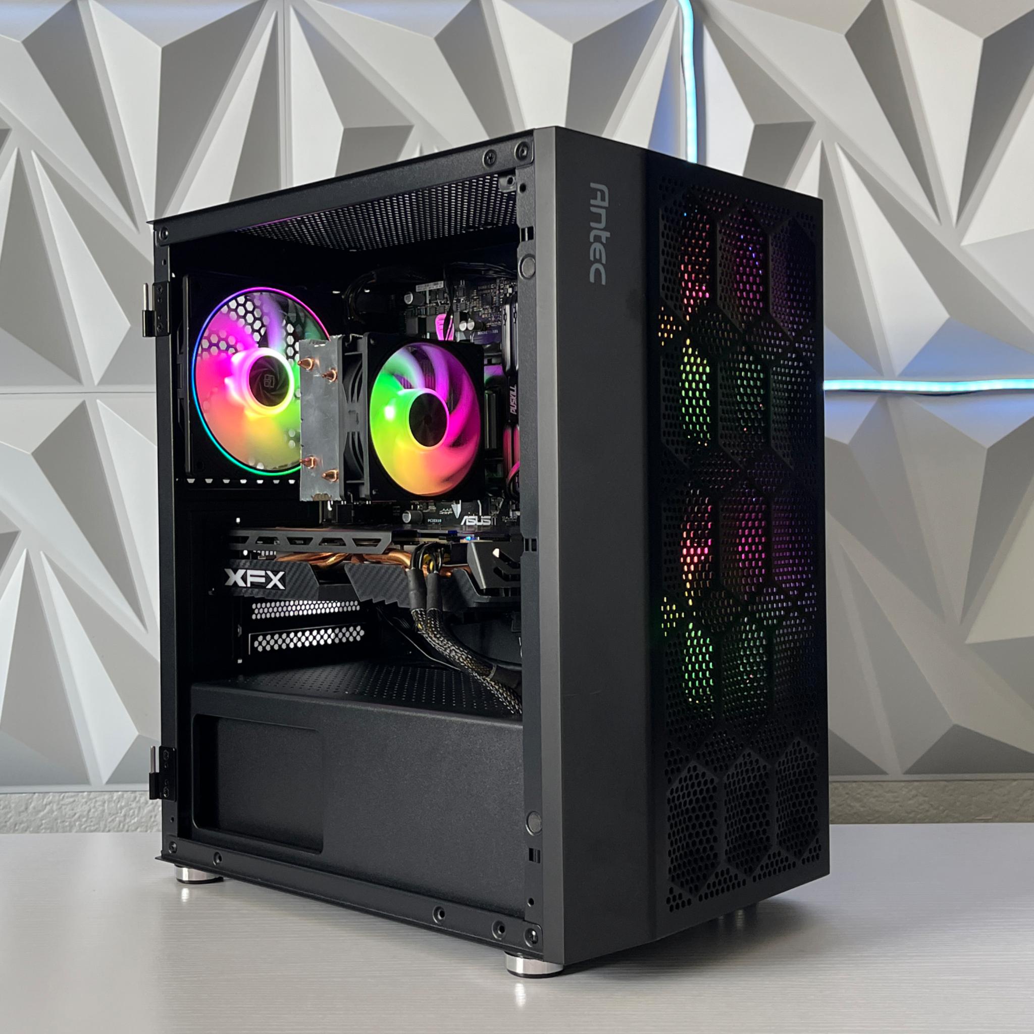 RX 580 8GB, Ryzen 5 2600X, 16GB RAM | Black RGB Gaming Computer/PC