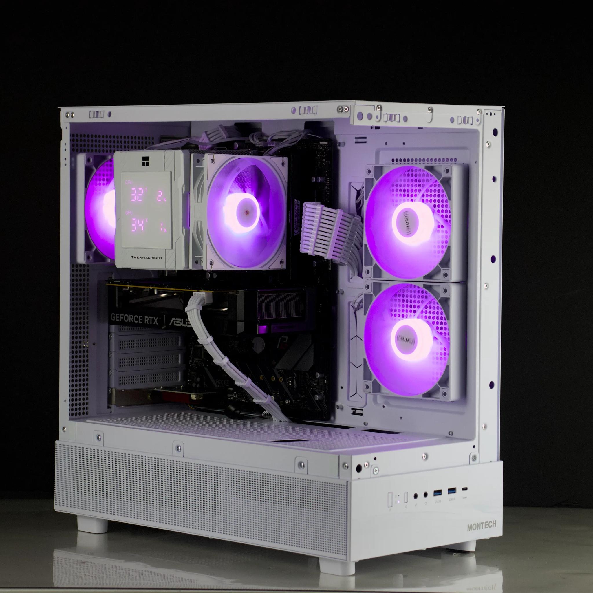 🤍💎White Gaming PC – RTX 5060, Ryzen 5 5600X, 32GB RAM, 1TB SSD - RGB, WiFi, LED Screen🤍💎