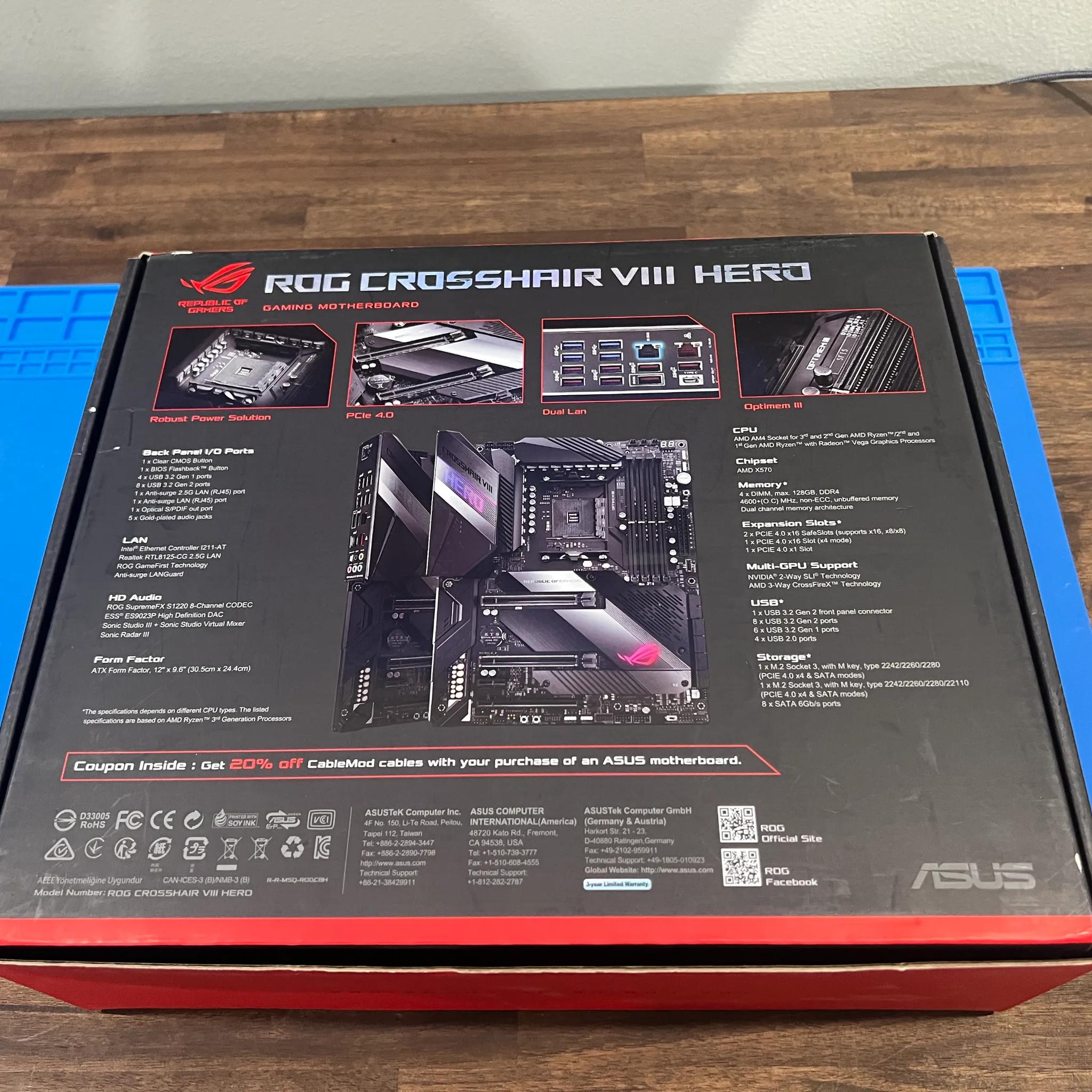 ASUS ROG CROSSHAIR VIII MOTHERBOARD INCLUDES AMD RYZEN 9 5900X PROCESSOR