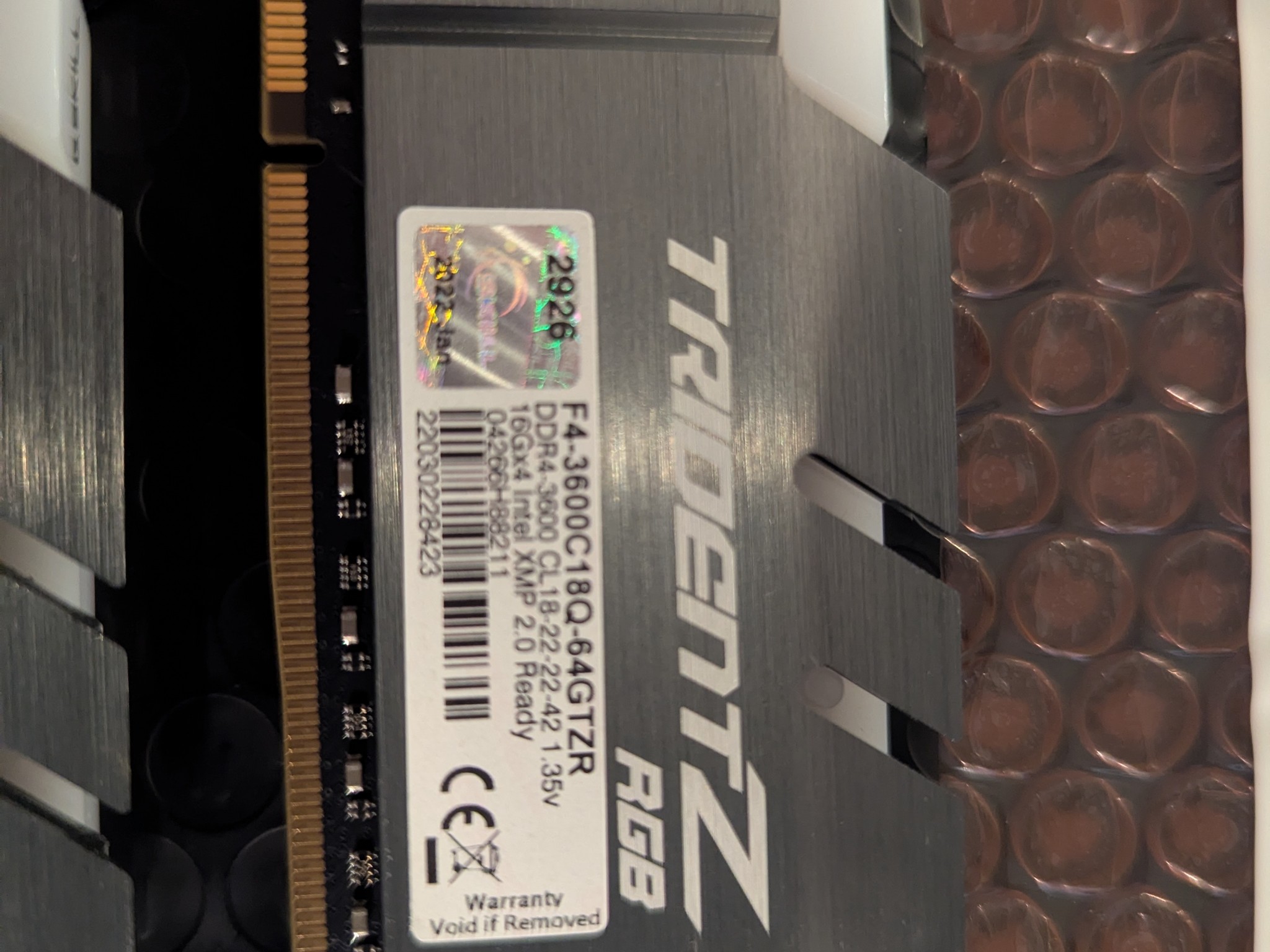 64GB G.Skill Trident Z RGB DDR4-3600 (4×16GB) CL18 – F4-3600C18Q-64GTZR