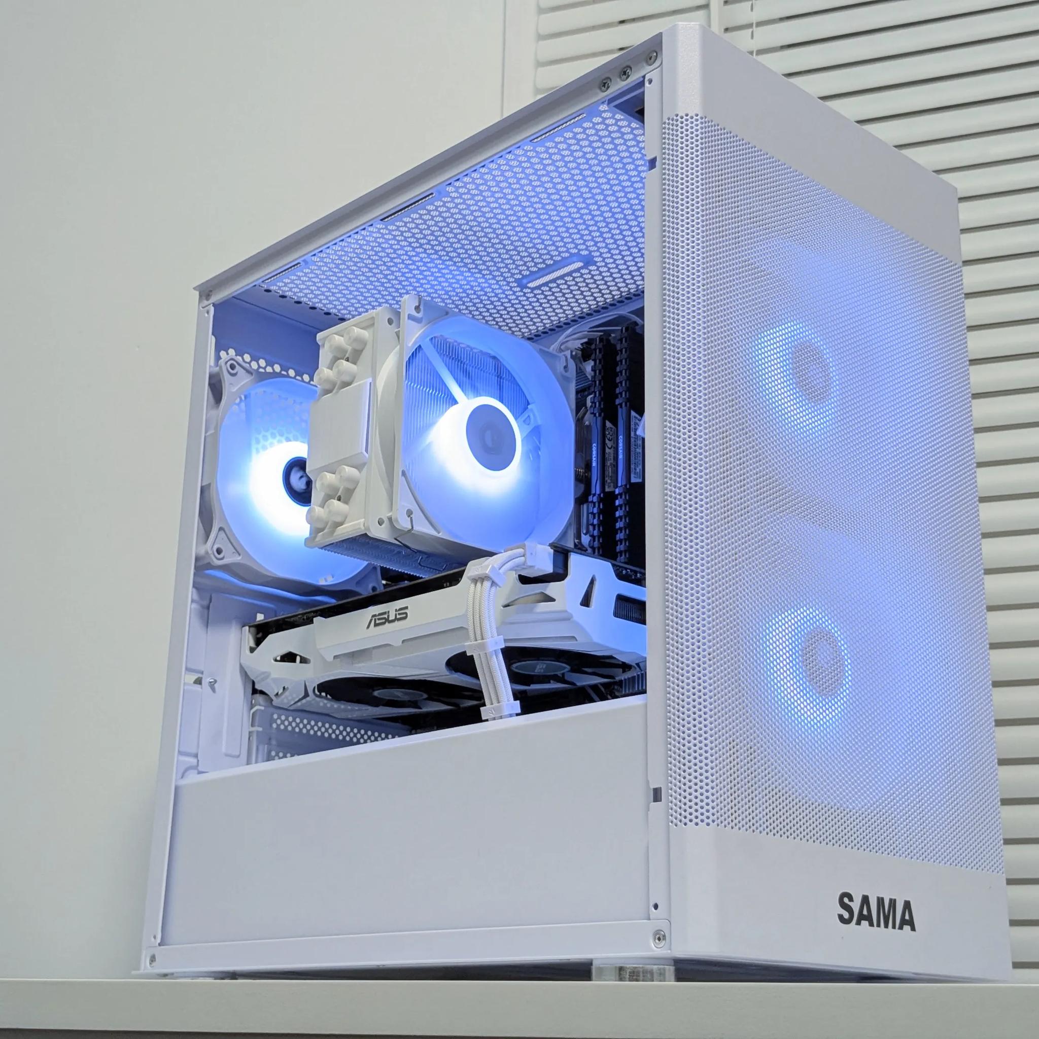 ❄️ Sleek All-White Gaming PC - Intel i3-12100F, GTX 1060, 16GB RAM, ARGB Lighting, 1TB SSD