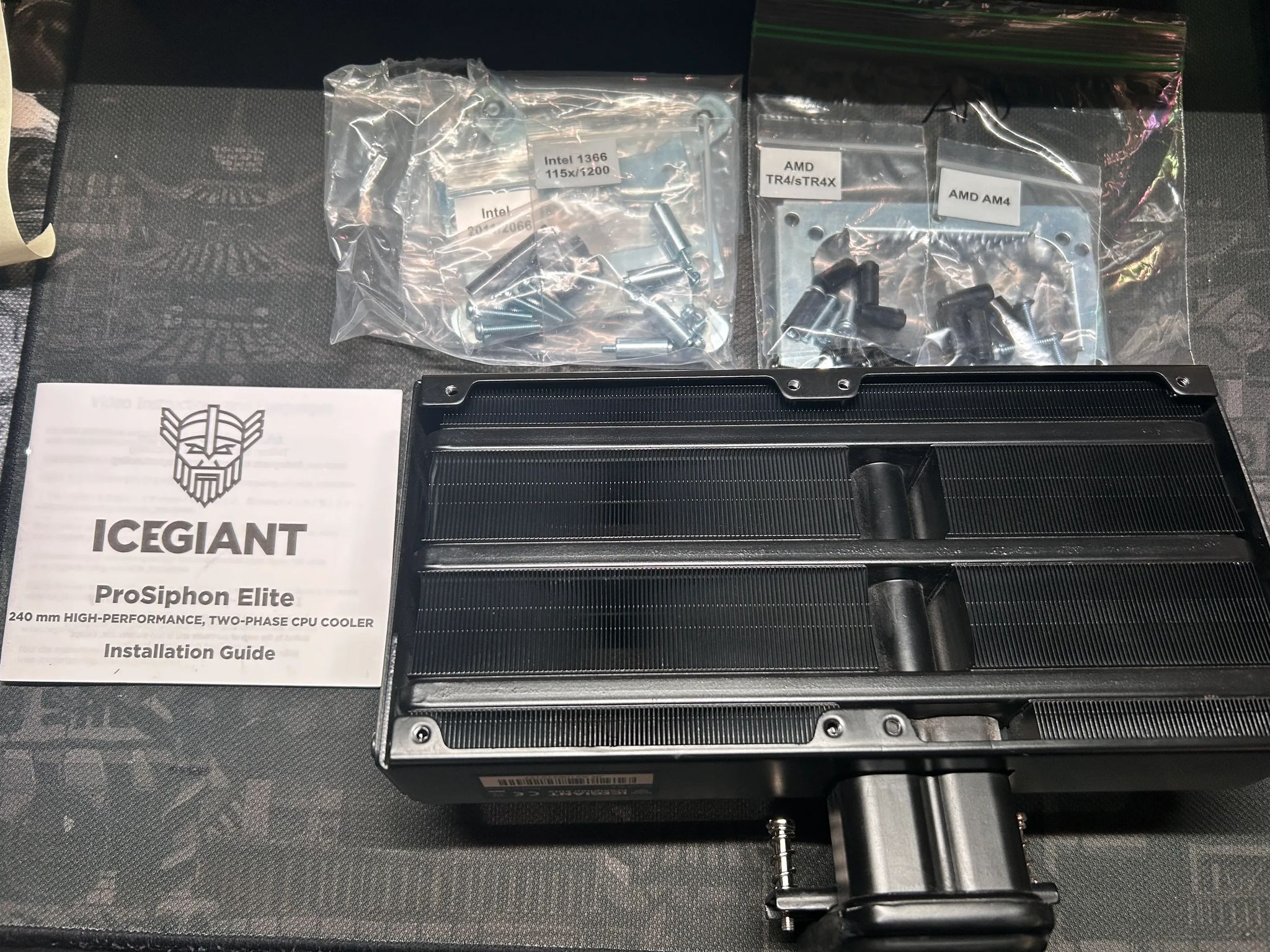 ICEGIANT PROSIPHON ELITE CPU COOLER SUPPORTS AM4, AM5, TR4, LGA - USED NO FANS
