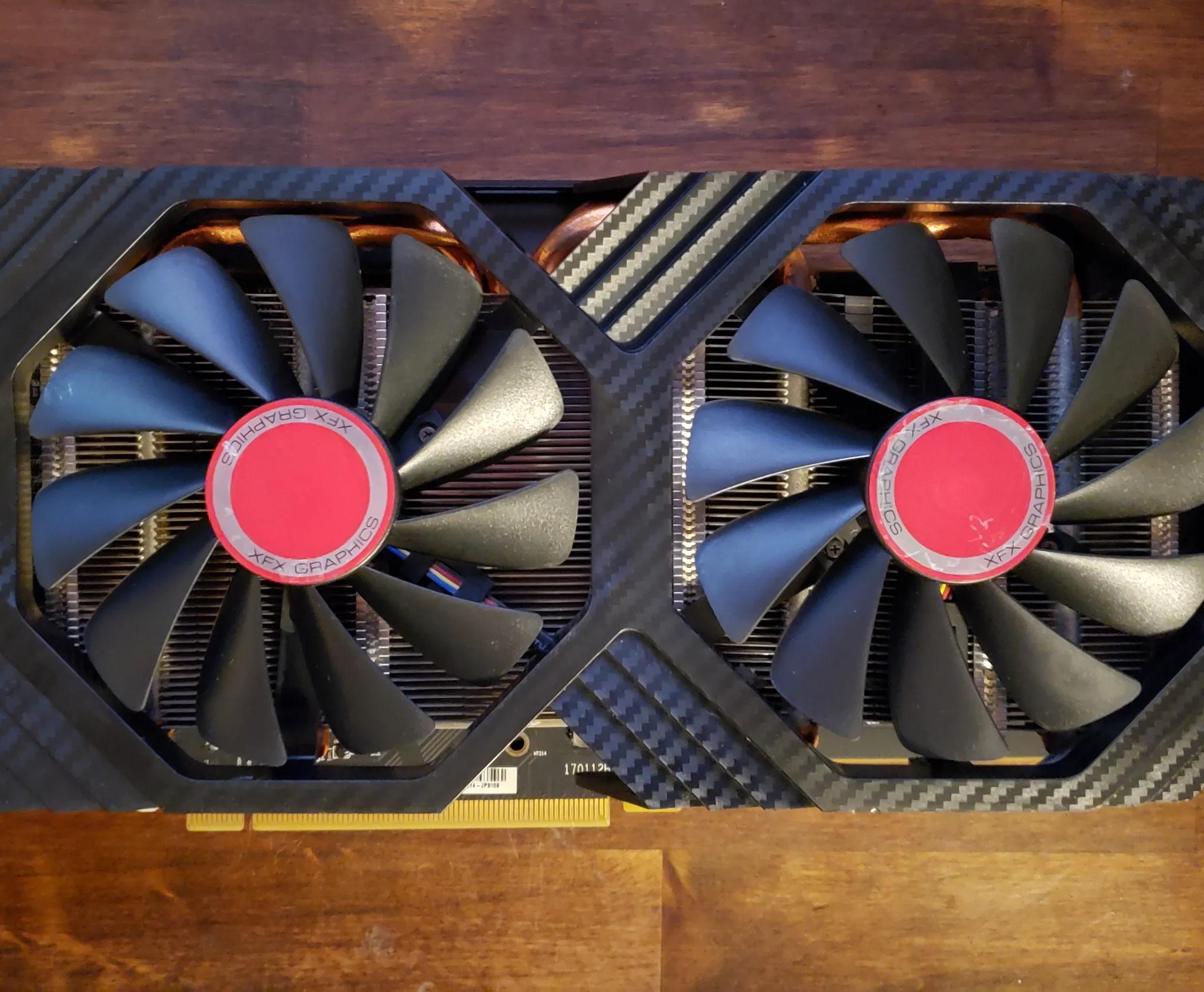 XFX RX 580 graphics card with 8gb memory