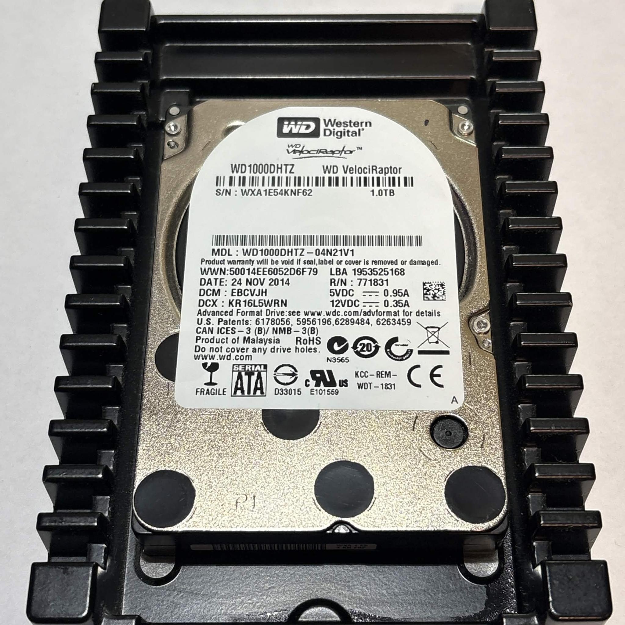 WD VelociRaptor 1TB 10,000 RPM SATA HDD w/ IcePack – WD1000DHTZ – Good SMART