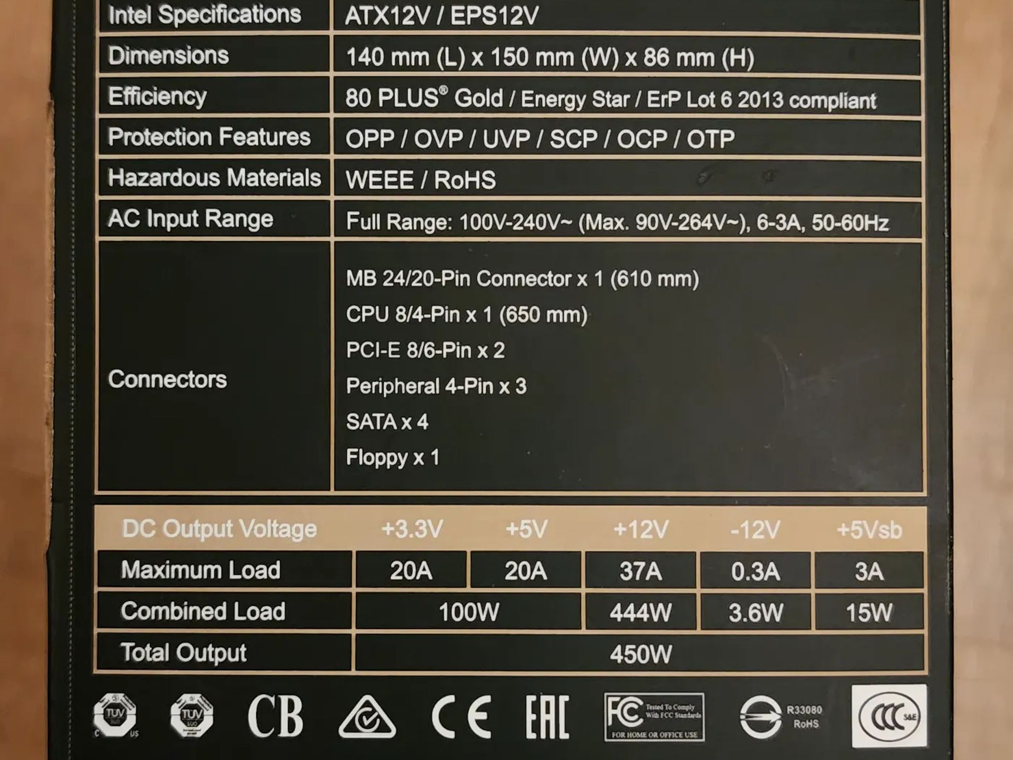 Seasonic Focus 450 Gold Plus Semi-Modular PSU