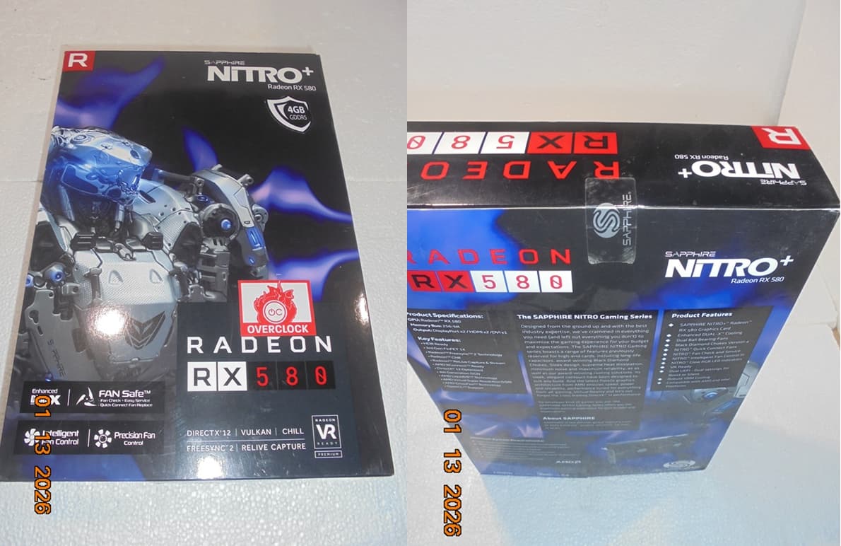 Sapphire Nitro+ RX 580 OC 4GB Dual Bios LED Good Condition/Like New