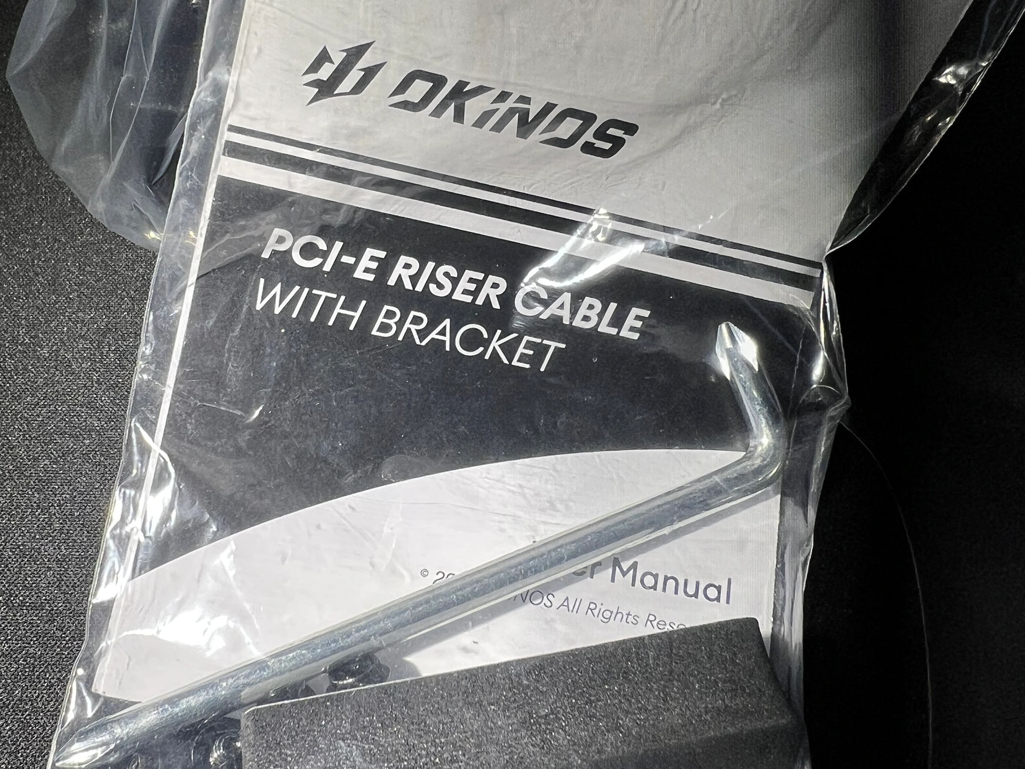 Okinos Vertical GPU Mount PCIE 4.0 Riser Cable 200mm