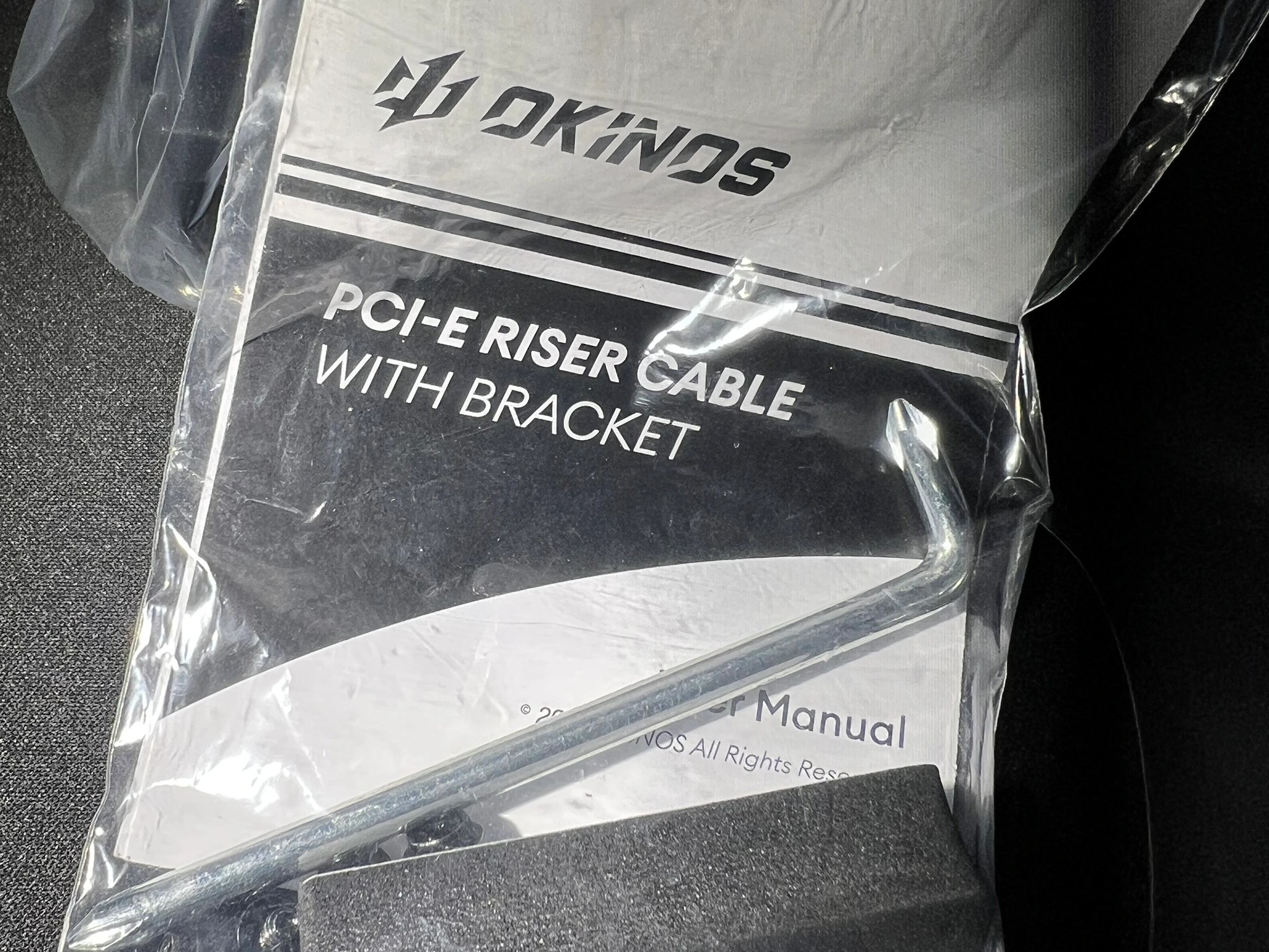 Okinos Vertical GPU Mount PCIE 4.0 Riser Cable 200mm