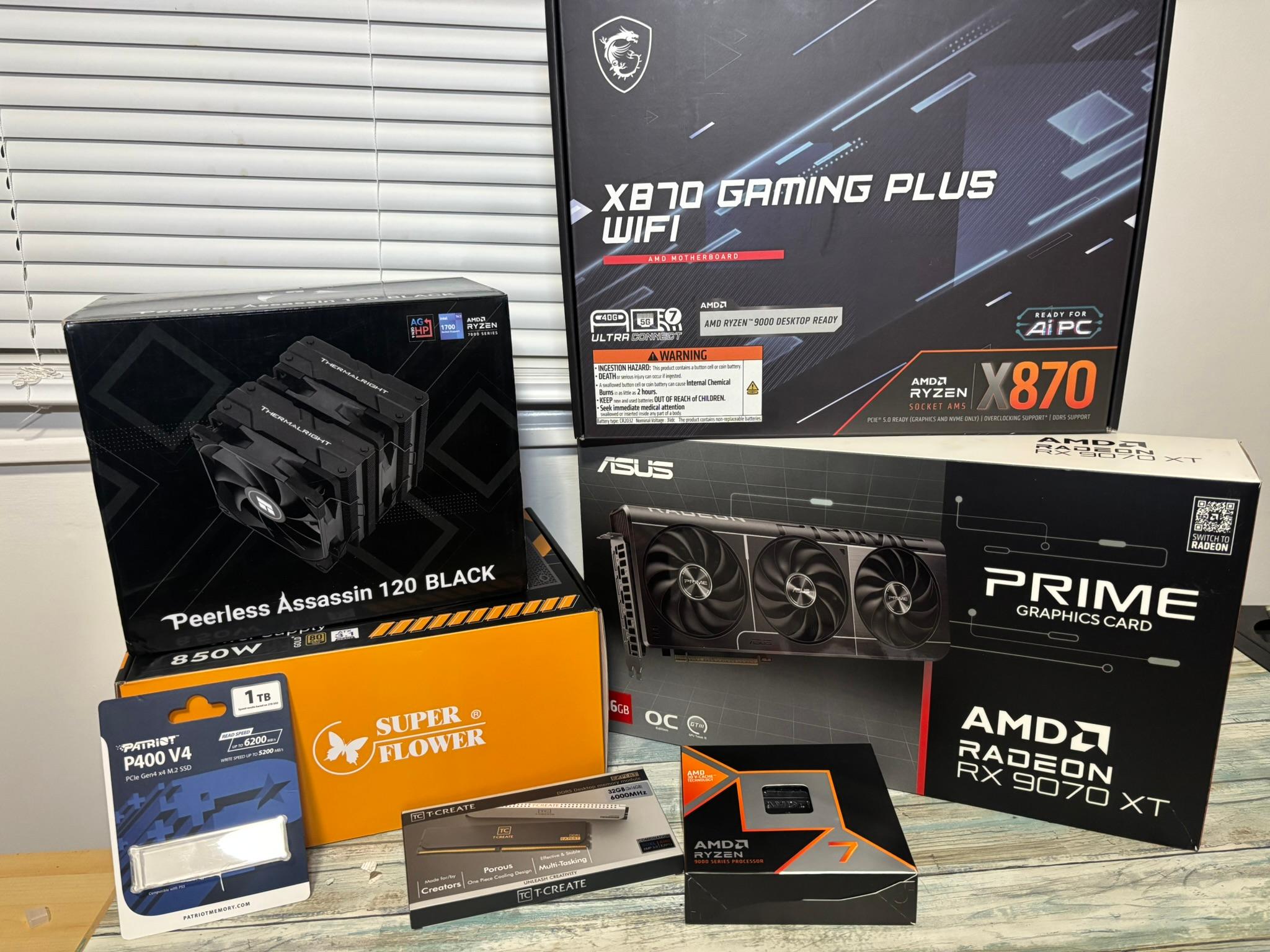 Stealth Build RX 9070 XT Ryzen 7 9800X3D