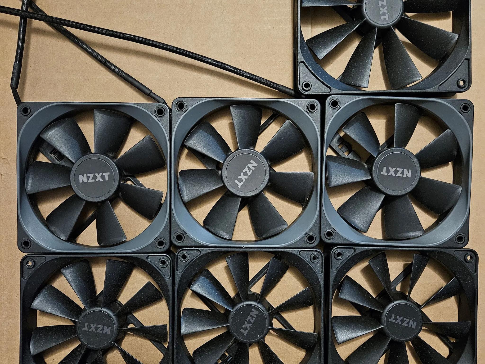 Lot of NZXT Fans 3x120mm (PWM) 3x120mm (Non-PWM) 1x 140mm (Non-PWM) - Used