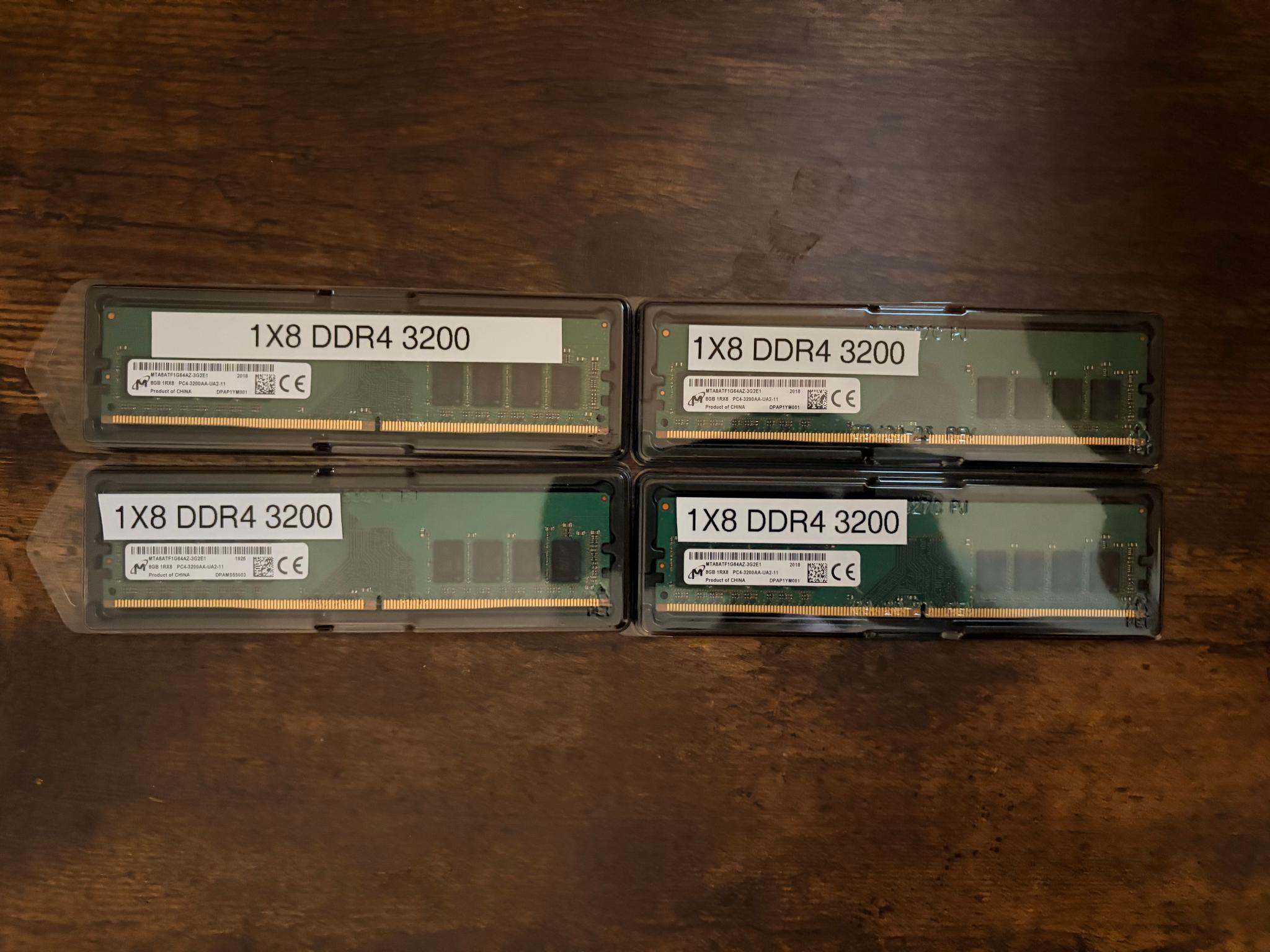 (USED) Micron DDR4 3200MT/S 32GB (4x8GB)