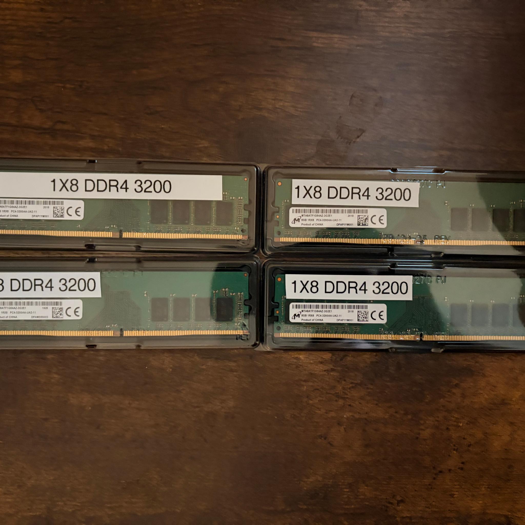 (USED) Micron DDR4 3200MT/S 32GB (4x8GB)