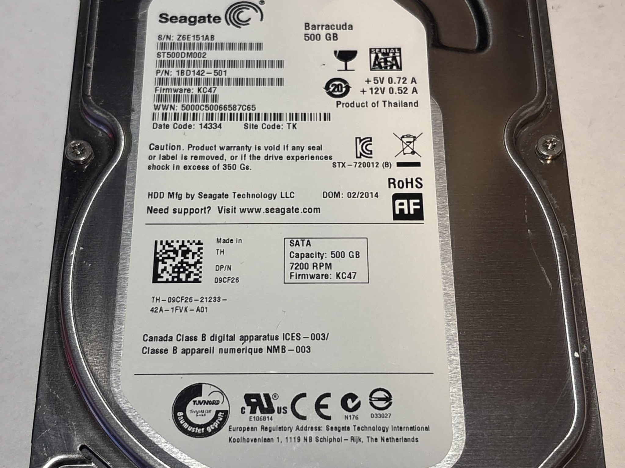 Seagate Barracuda 500GB 7200RPM SATA Hard Drive | Tested & Functional