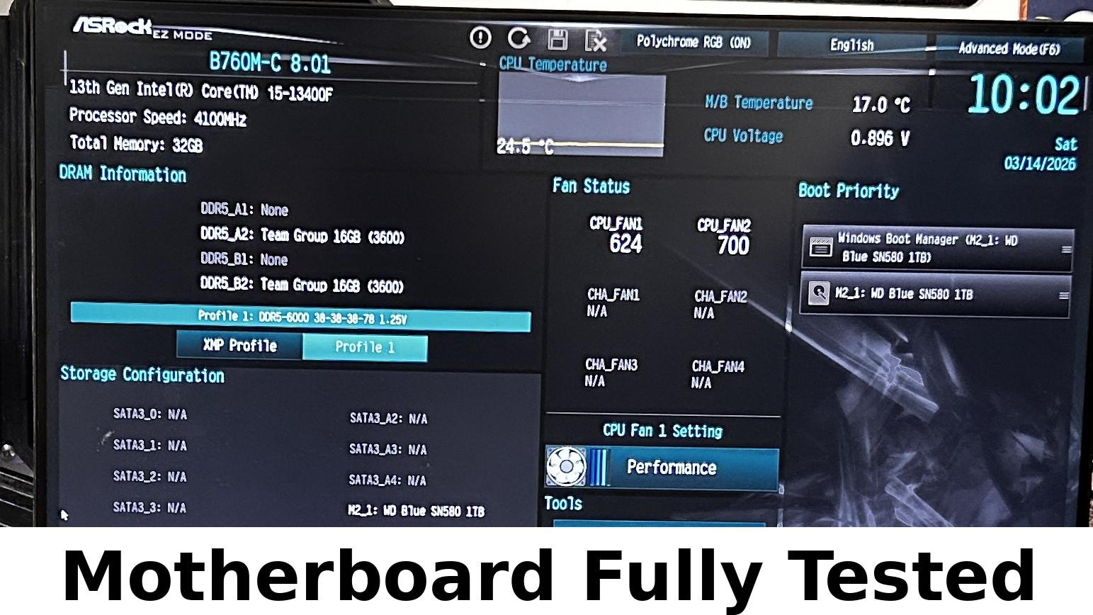 B760M-C LGA1700 mATX ASROCK Motherboard