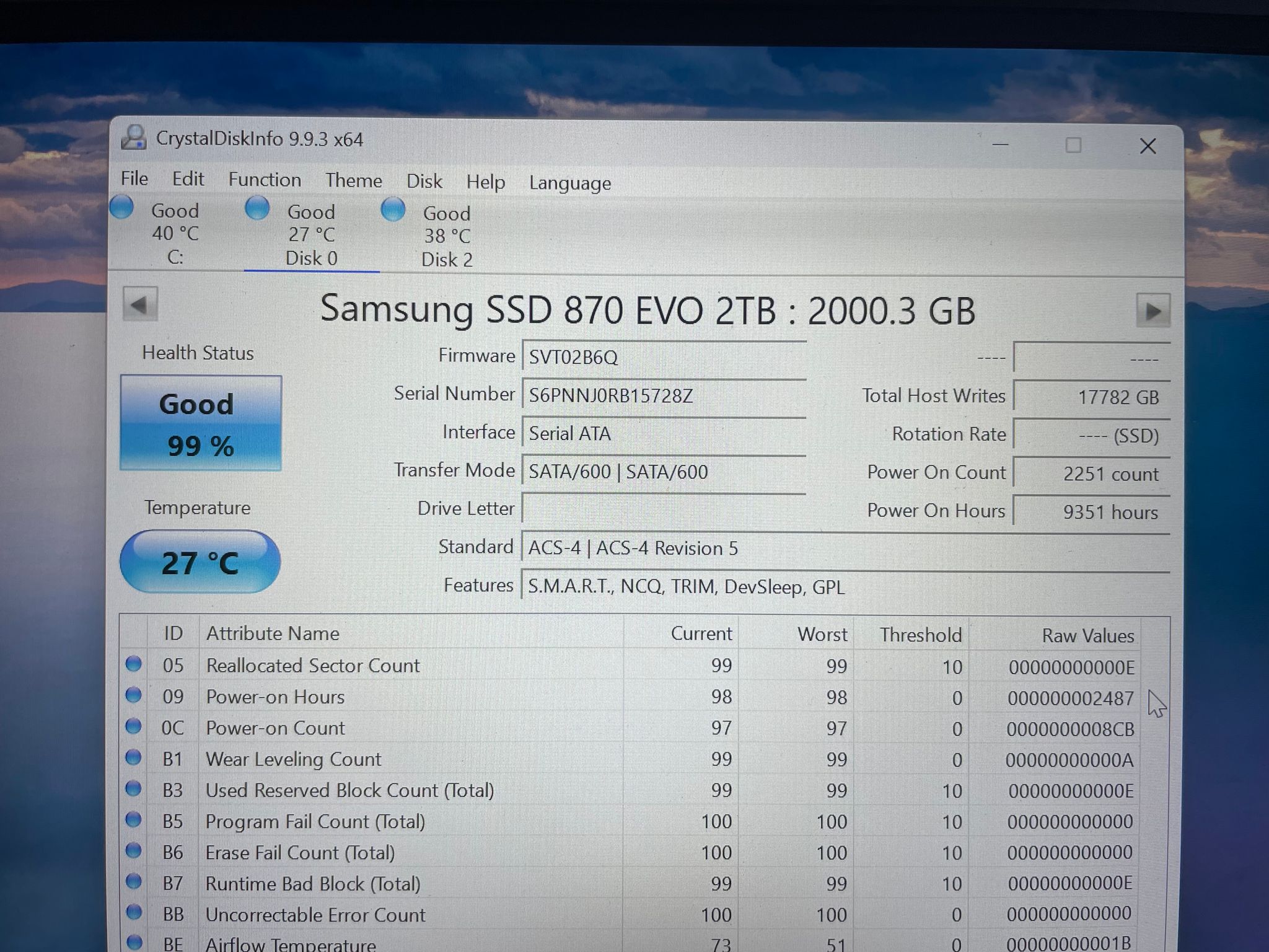 Samsung SSD 870 EVO 2TB SATA SSD