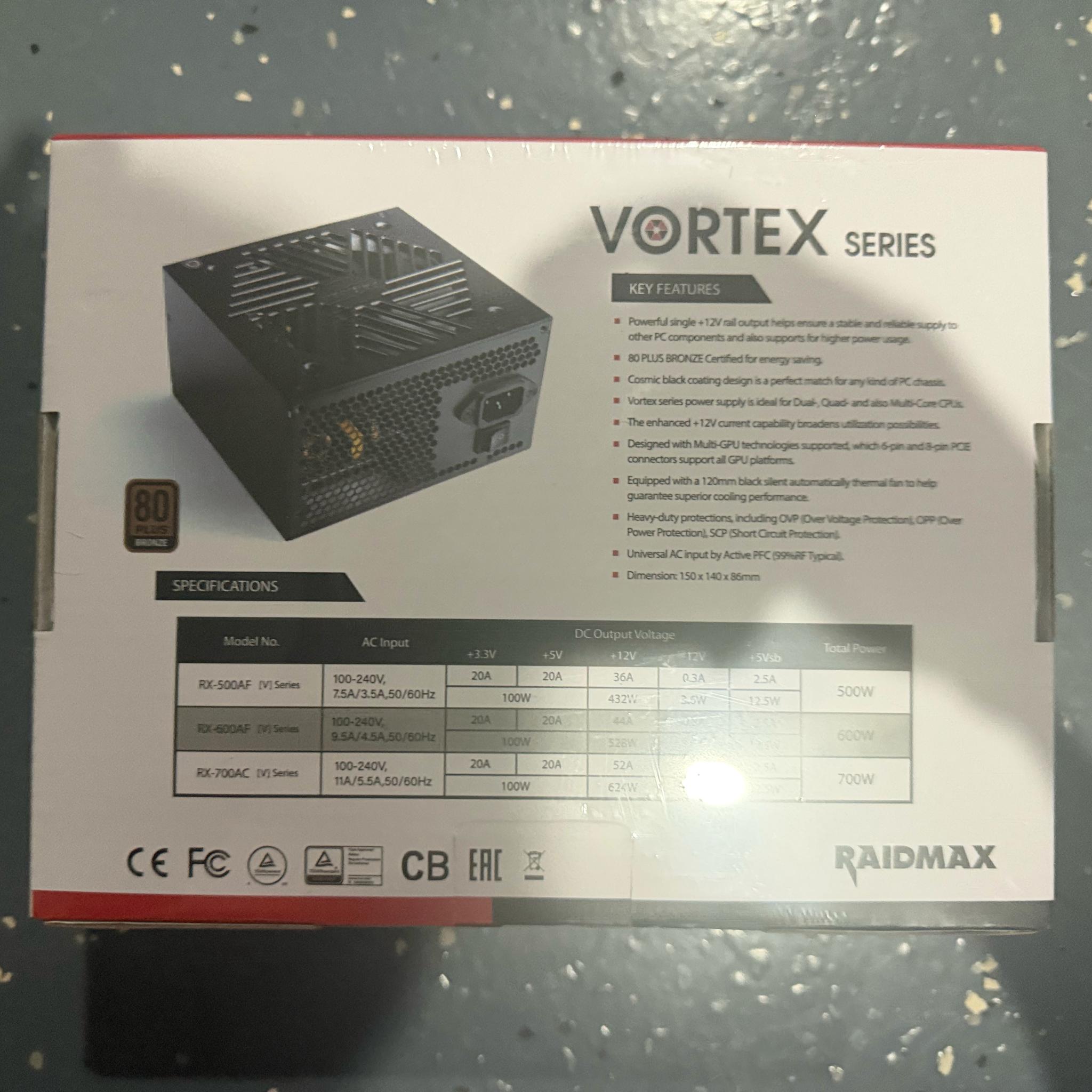 Raidmax Vortex 700W PSU NEW