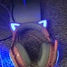 EASARS Cat Ear Headset, Pink Gaming Headset with Retractable Mic