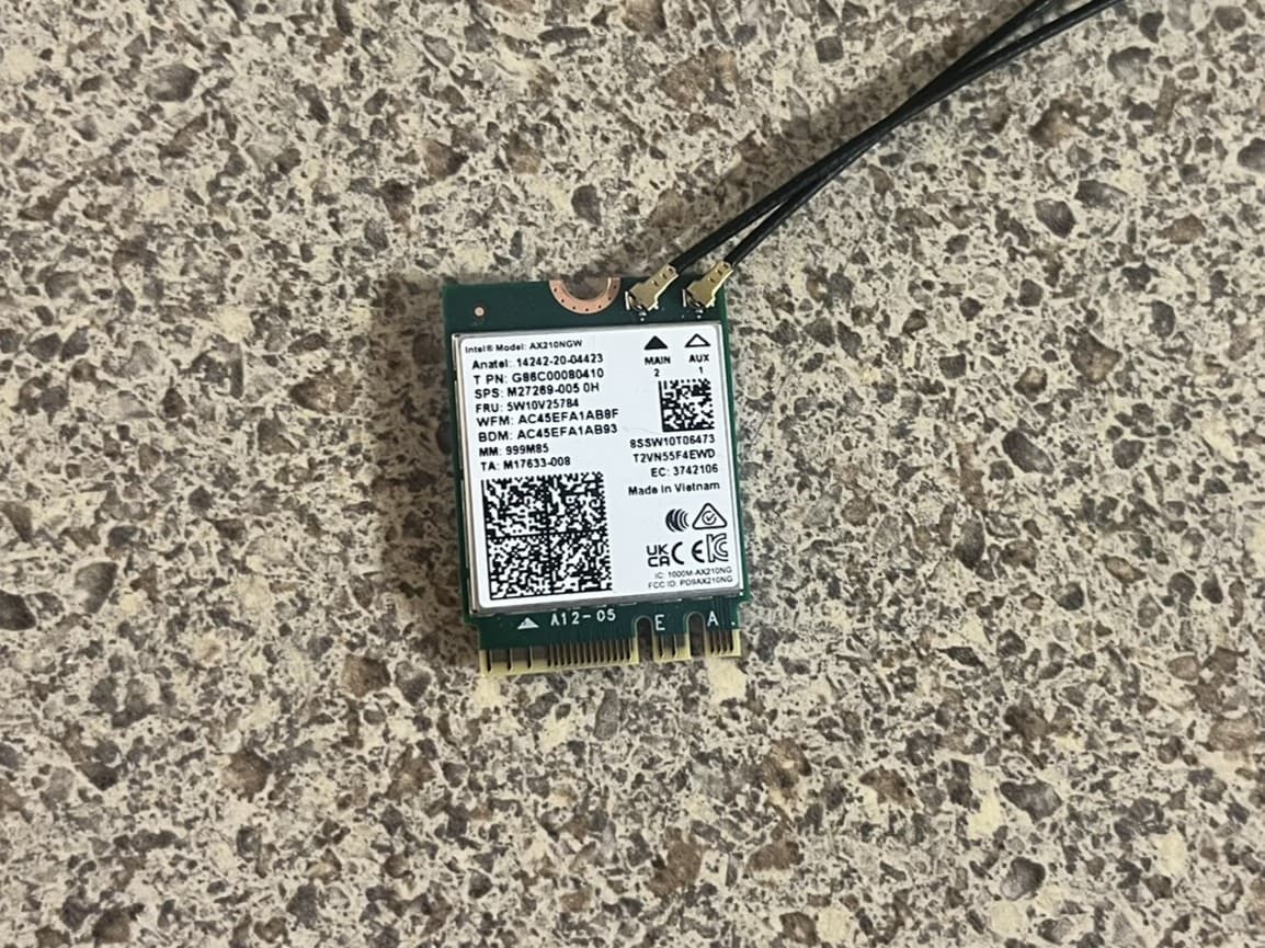 Intel Wi-Fi 6E AX210 Network Adapter Card | 2.4 Gbps | Tri-Band (2.4, 5, 6 GHz) | Bluetooth 5.4