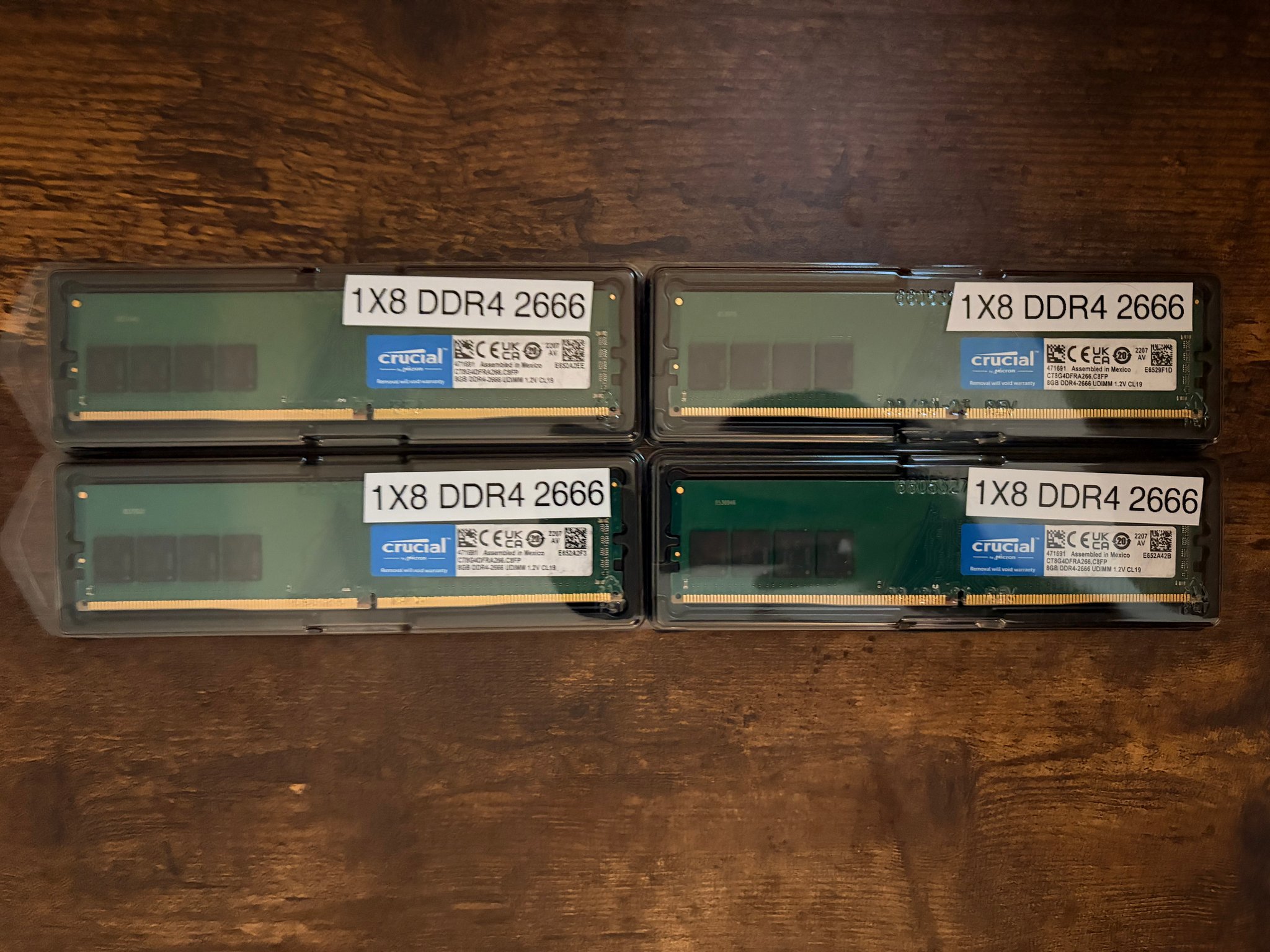 (USED) Crucial DDR4 2666MT/S 32GB (4x8GB)