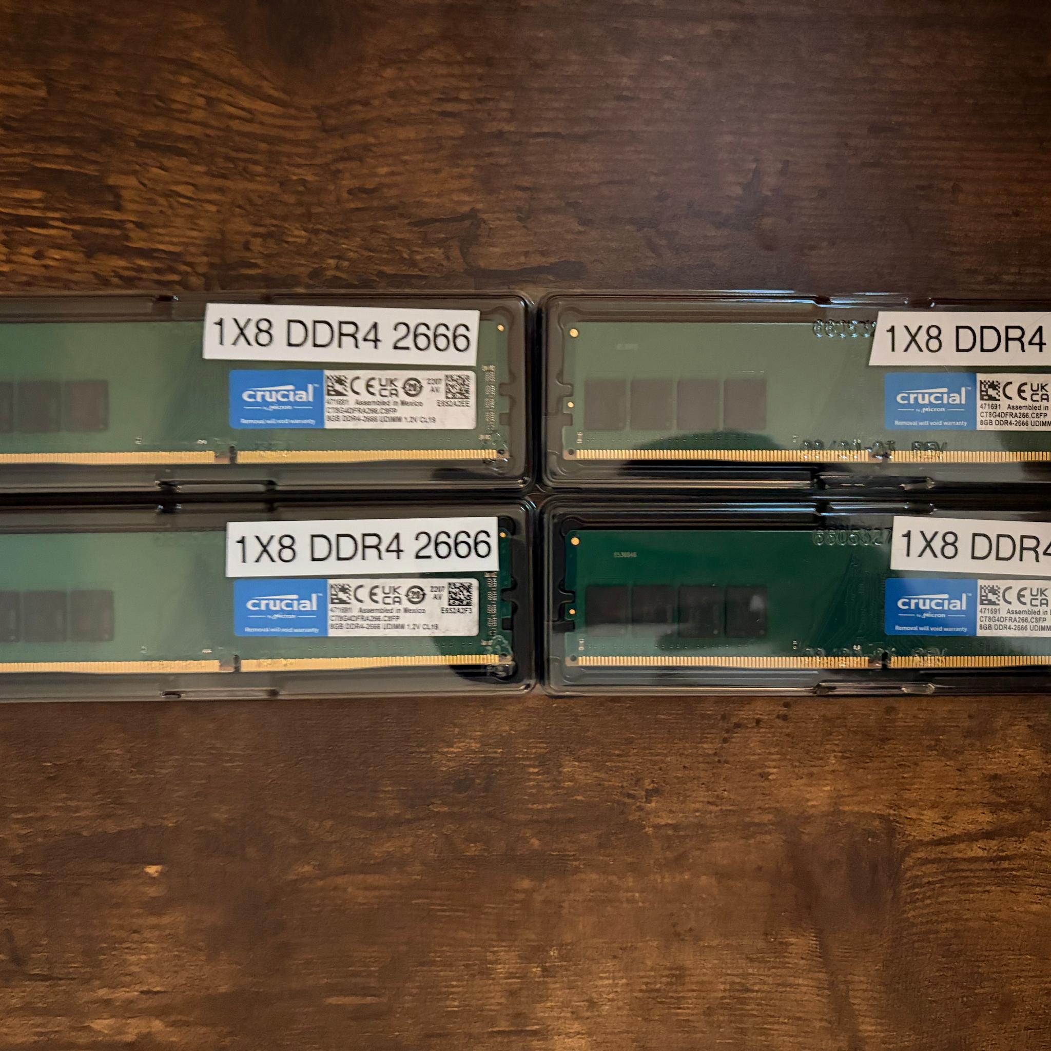 (USED) Crucial DDR4 2666MT/S 32GB (4x8GB)