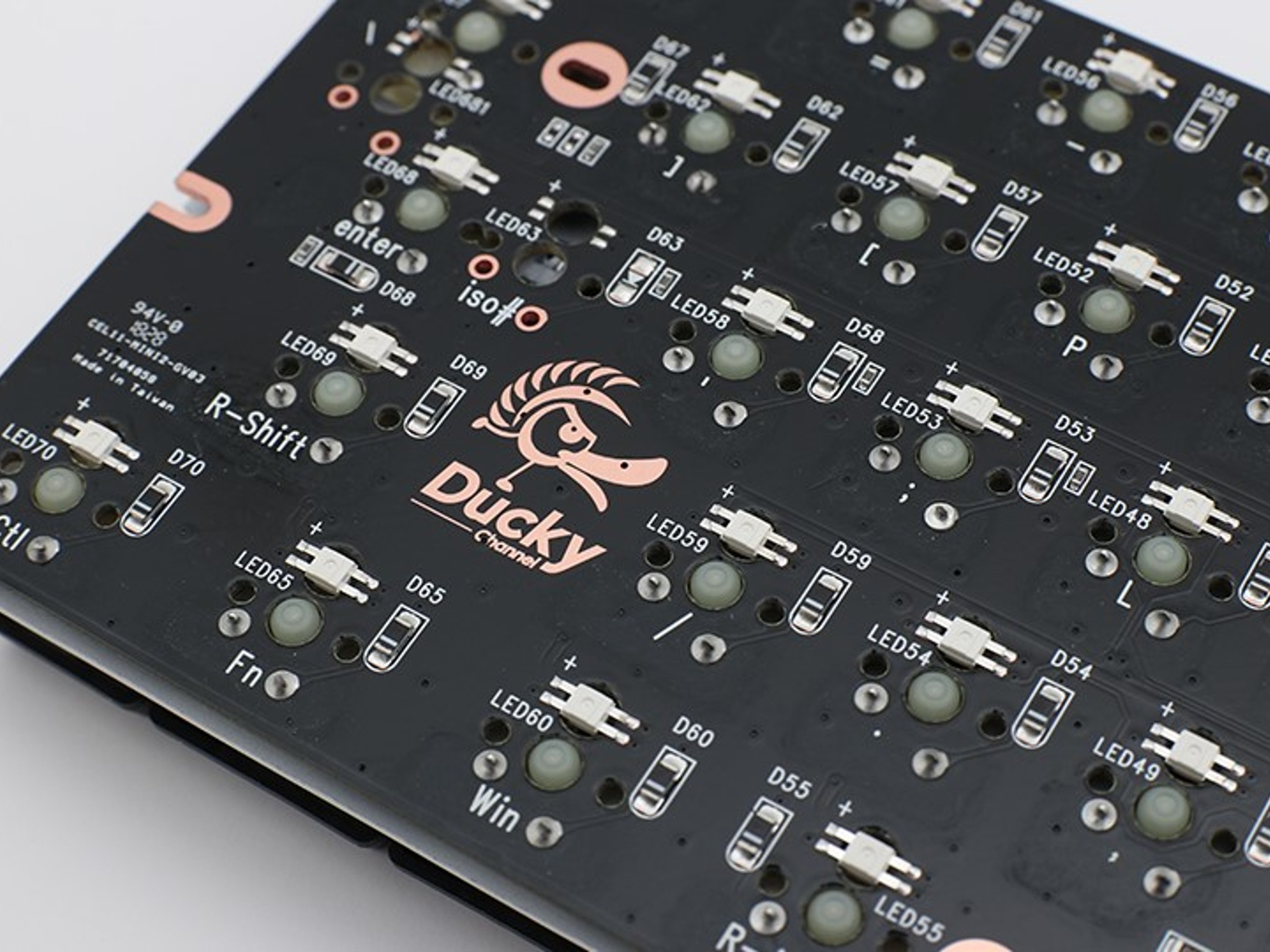 Ducky Mecha Mini Cherry MX Brown RGB LED 60% Double Shot PBT Keyboard