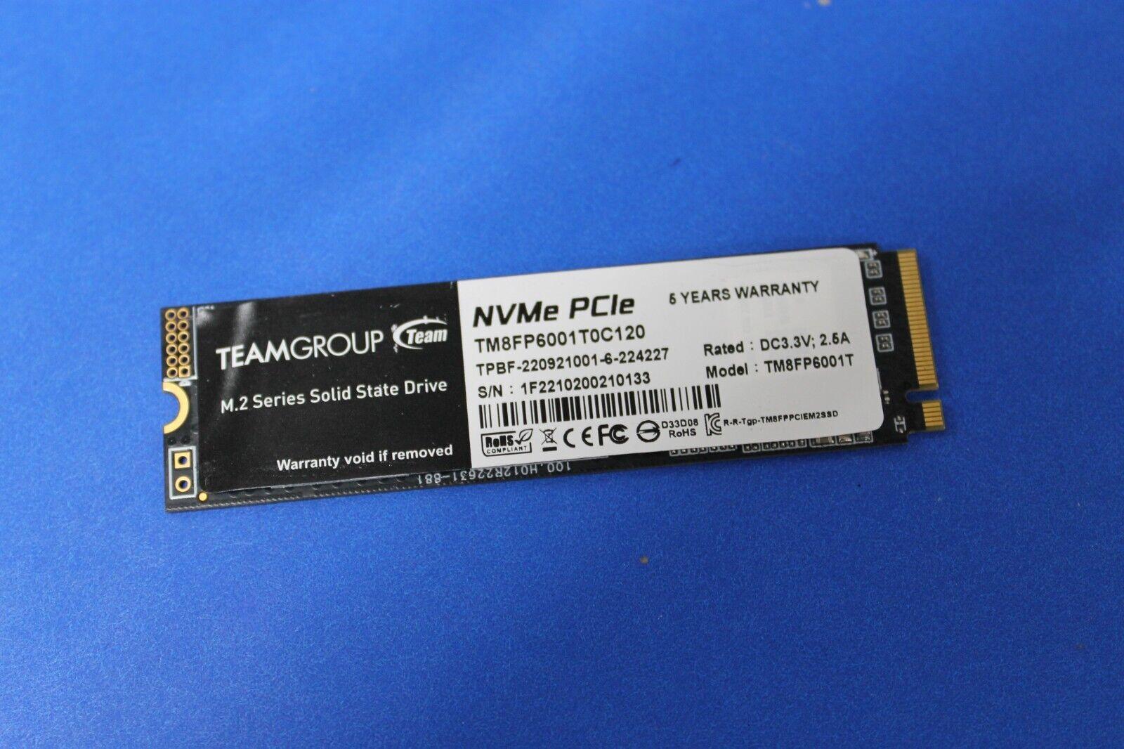 TEAM Teamgroup 1TB Solid State Drive M.2 NVMe Gen 3 x4 SSD (TM8FP6001T0C120)