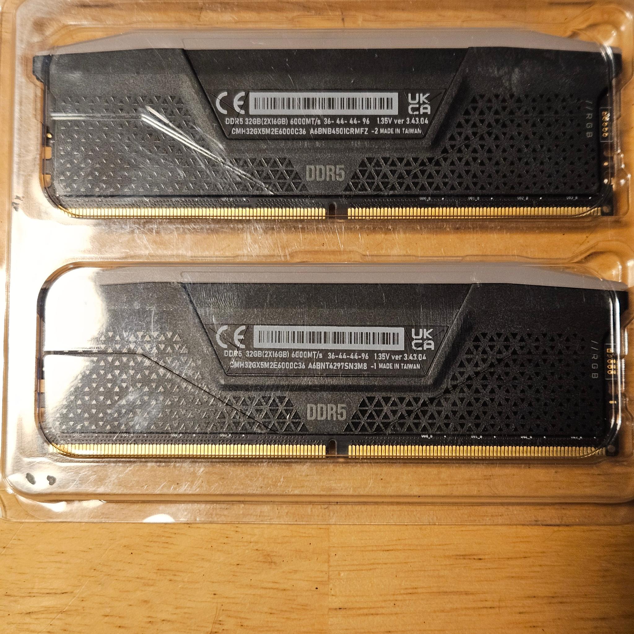 Corsair Vengance DDR 5 32GB ( 2x16GB ) Ram Kit 6000 MT/s CL 36